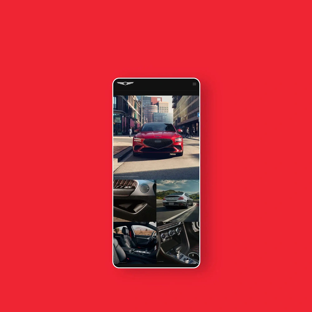 Genesis Motor Website (Mobile) Screenshot