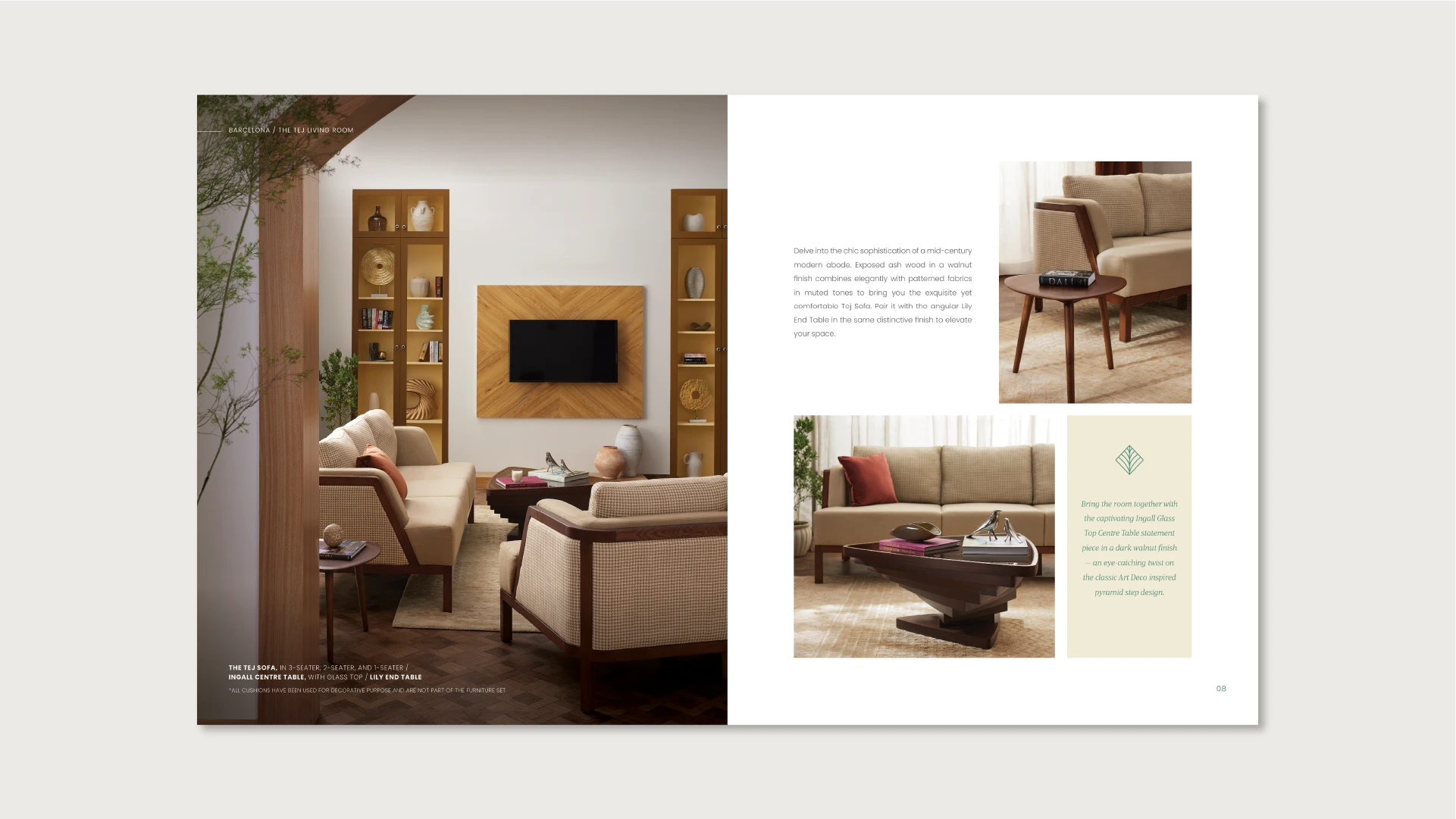 Spread Design - 3 images, paragraph, and product highlights