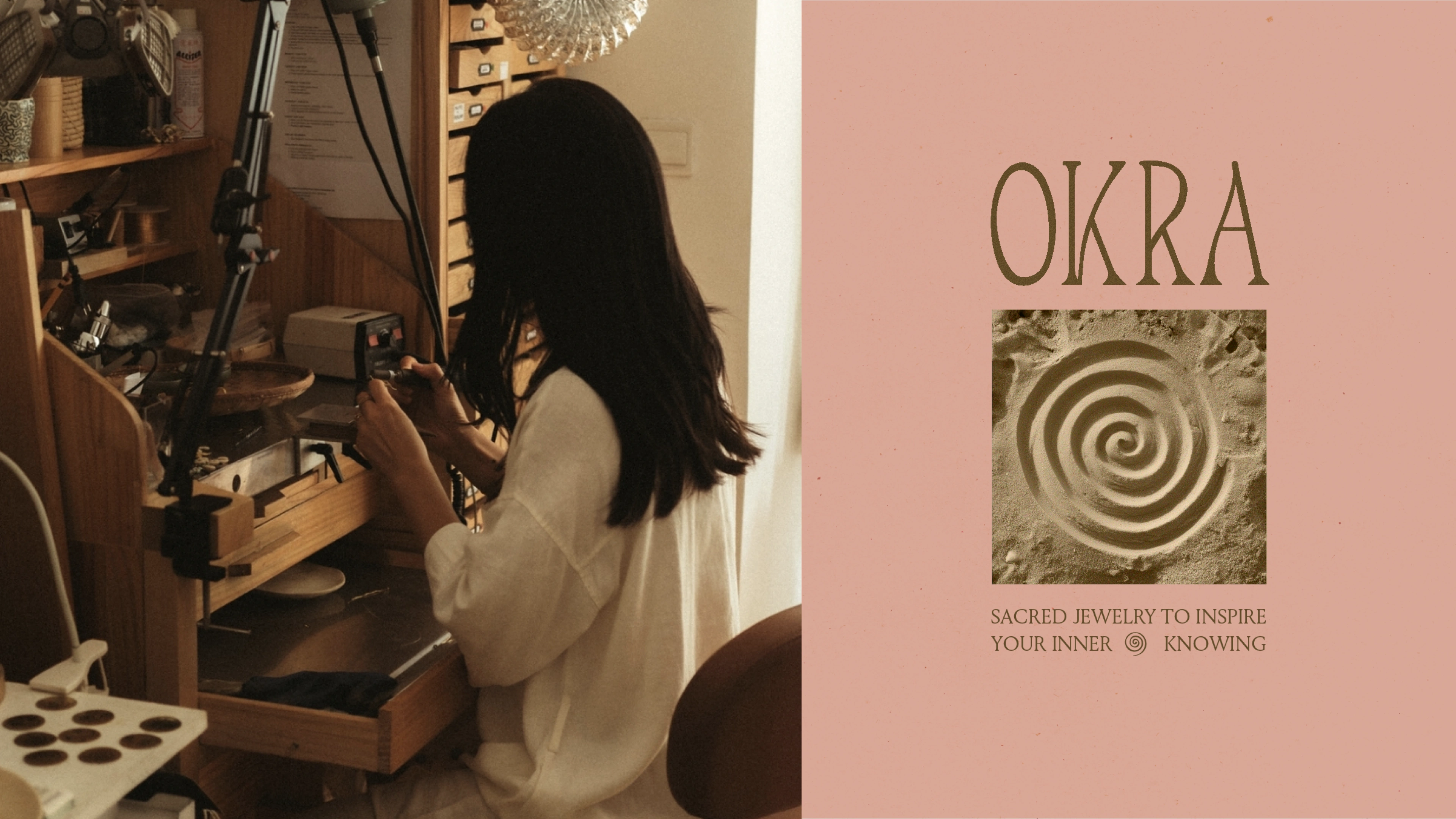 Okra Logo and Spiral Symbol
