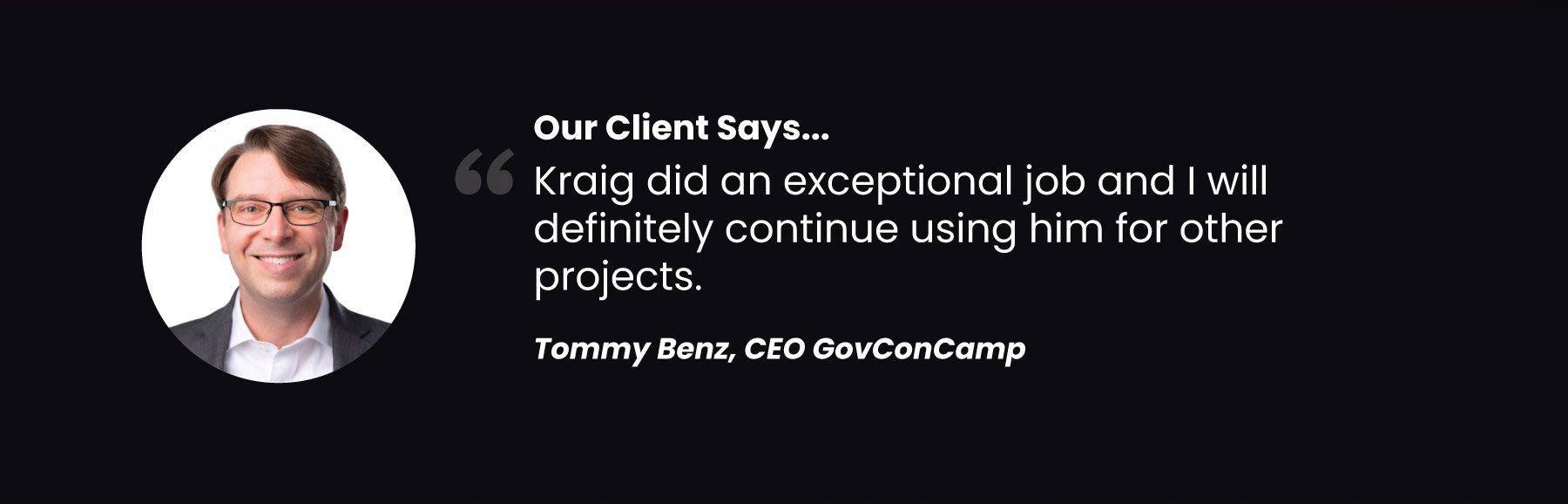 Testimonial from Tommy Benz
