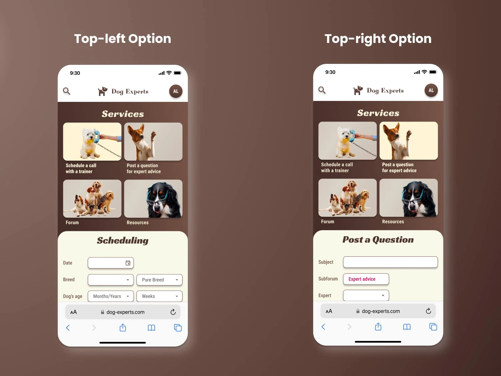 Top two options