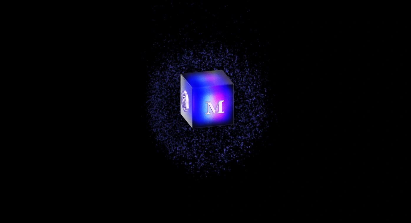 3D spline cube with glass effect