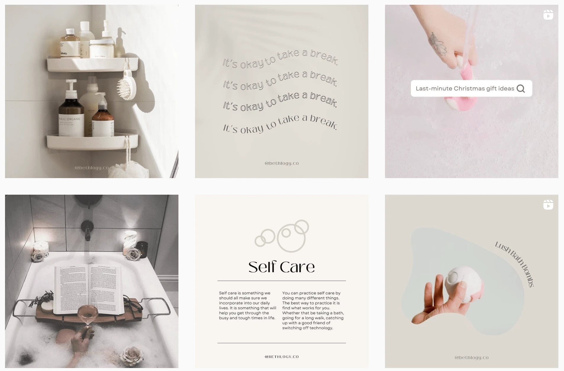 A snapshot of Instagram posts created for the brand