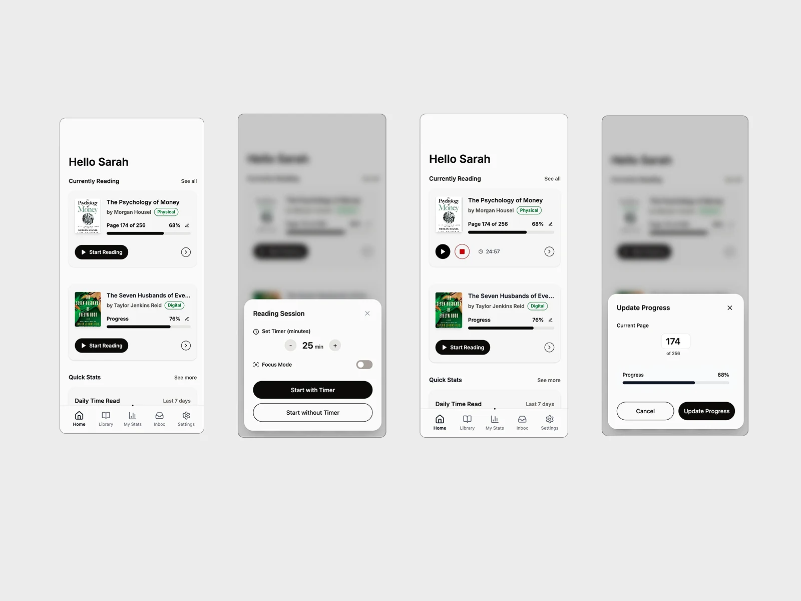Readio App- Tracking reading time and progress