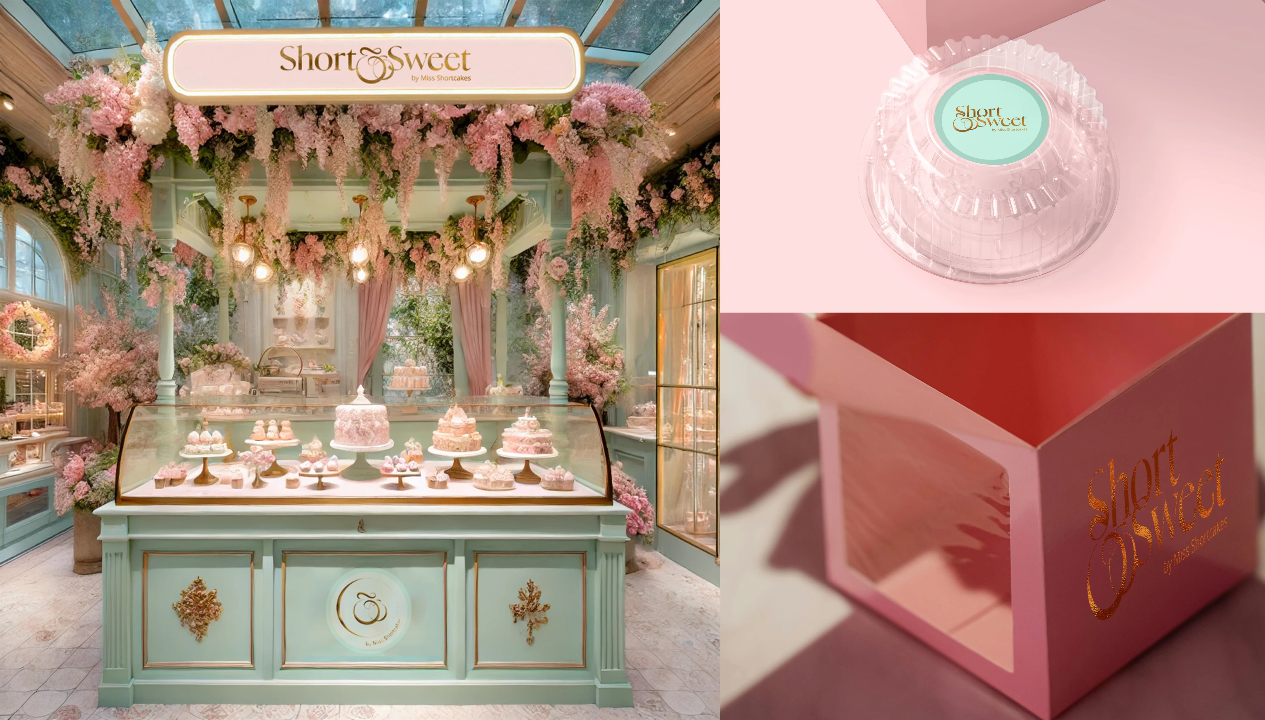 Mockup created to see how the logo can be utilised on cafe with it being on the counter and on top along with the dessert boxes