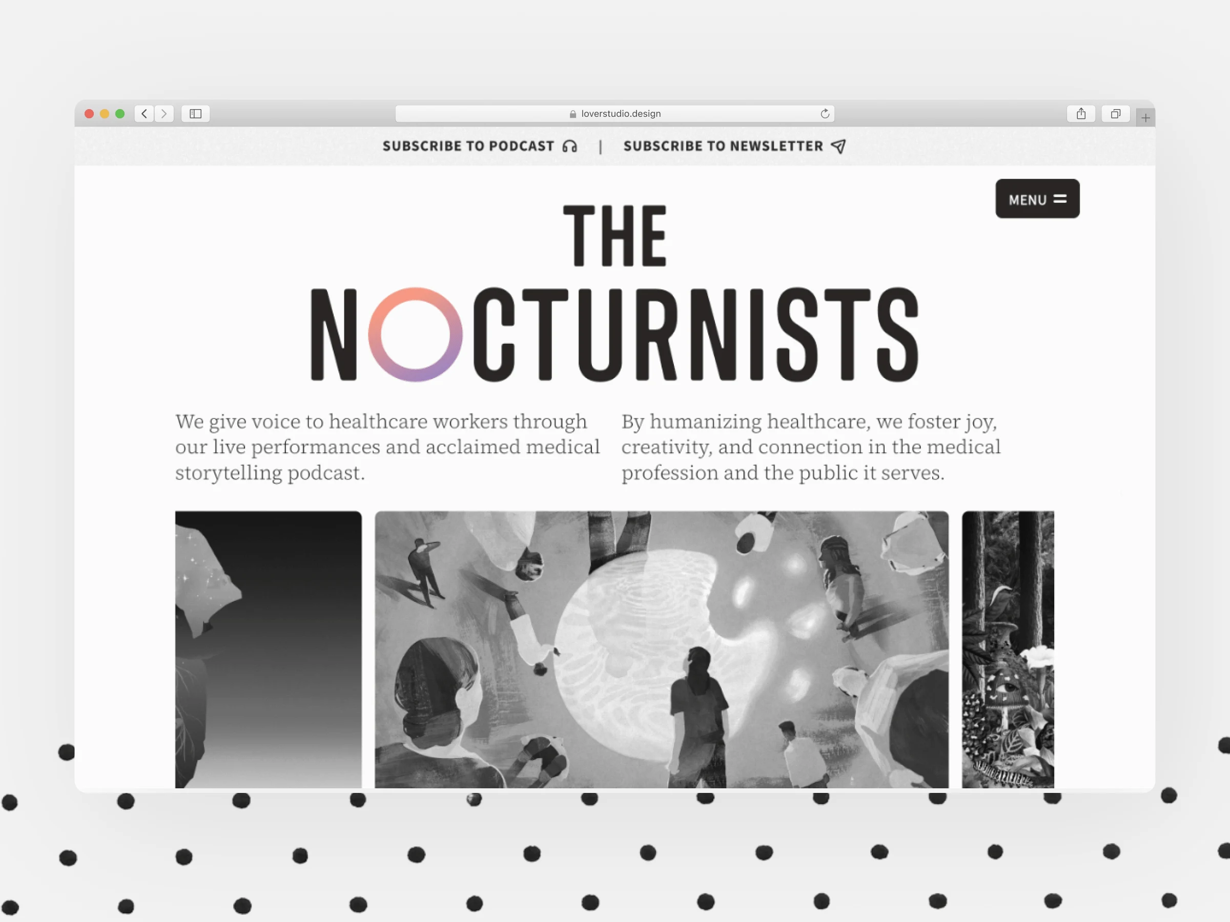 New Home Page of The Nocturnists (Current)