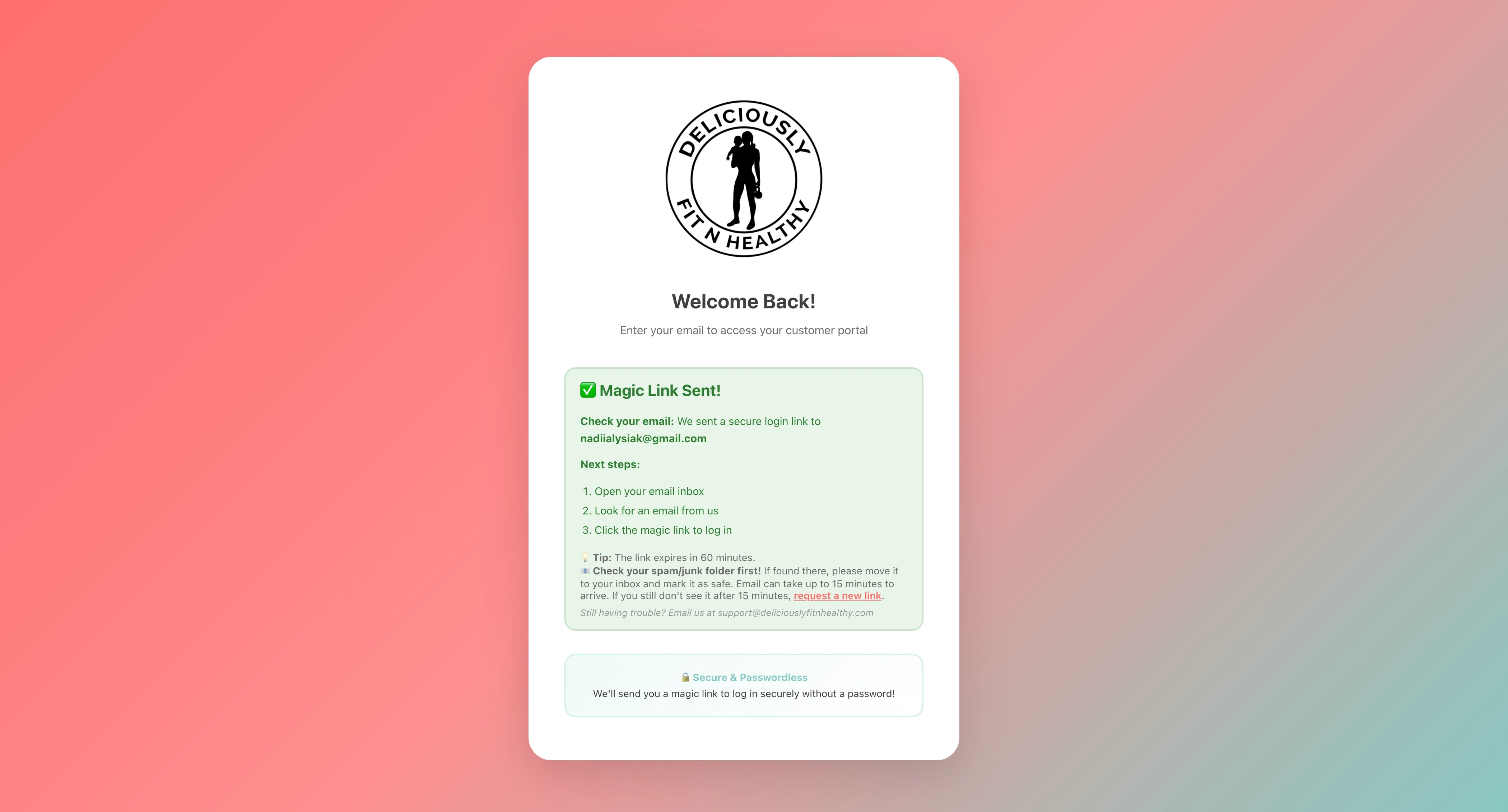 Email verification and magic link sending trigger