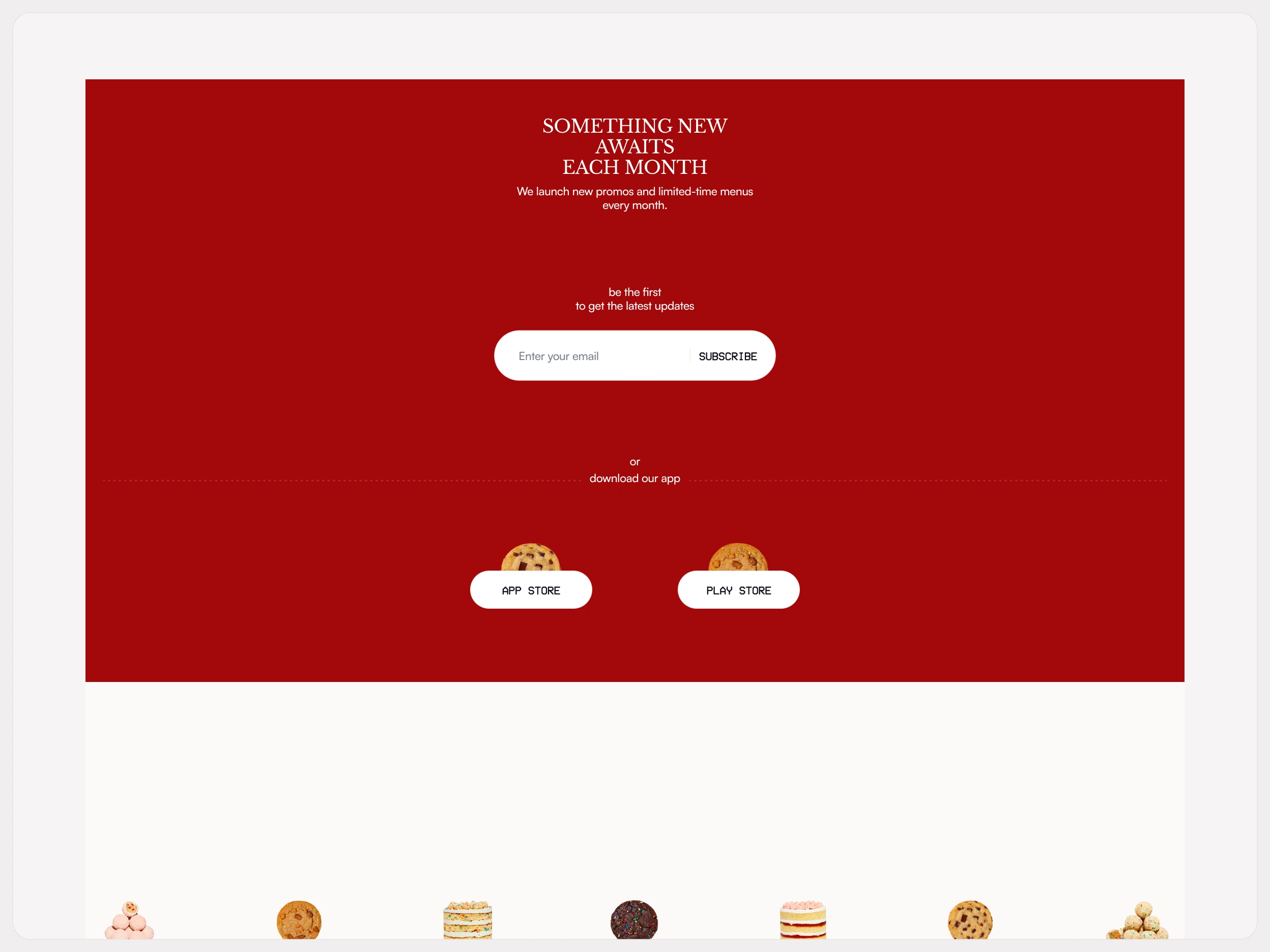 CTA Section of Bake Basket’s Landing Page