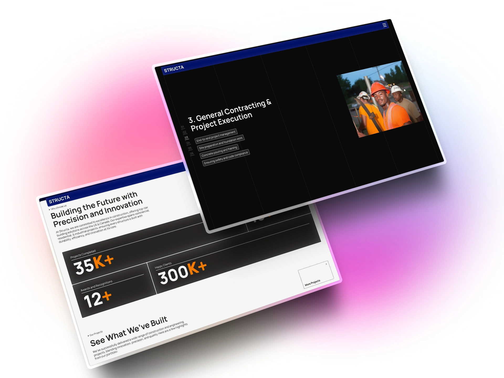 Stats Section & Services Section