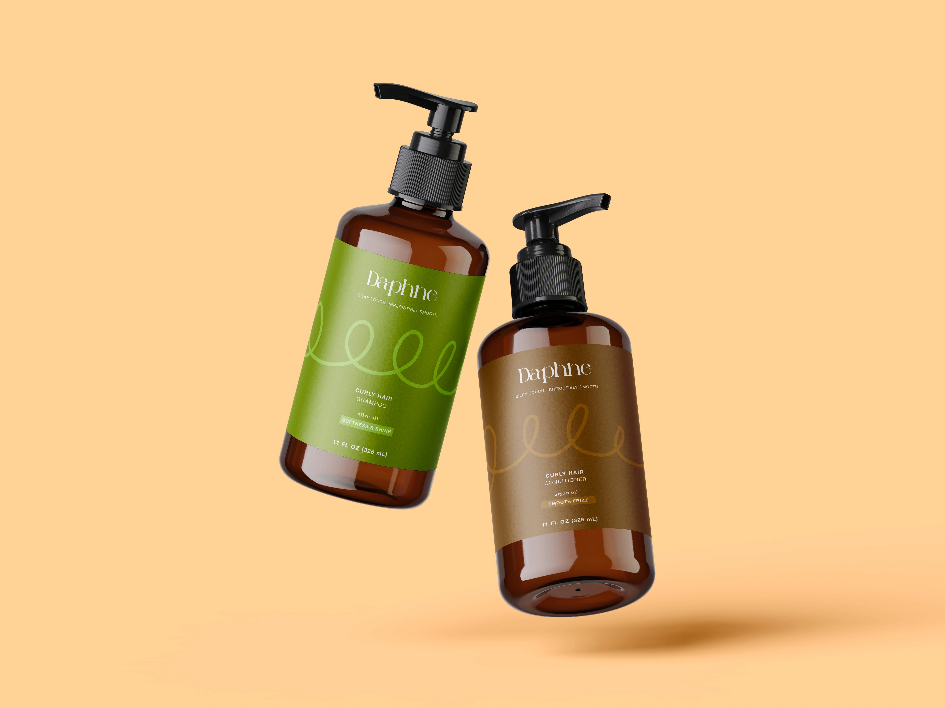 Both labels highlight the key ingredients used in the products and their benefits for hair health. The packaging design is modern and minimalistic, following current trends in the beauty industry. Overall, the image conveys a sense of natural and luxurious hair care, with the packaging design complementing the ingredients used in each product.