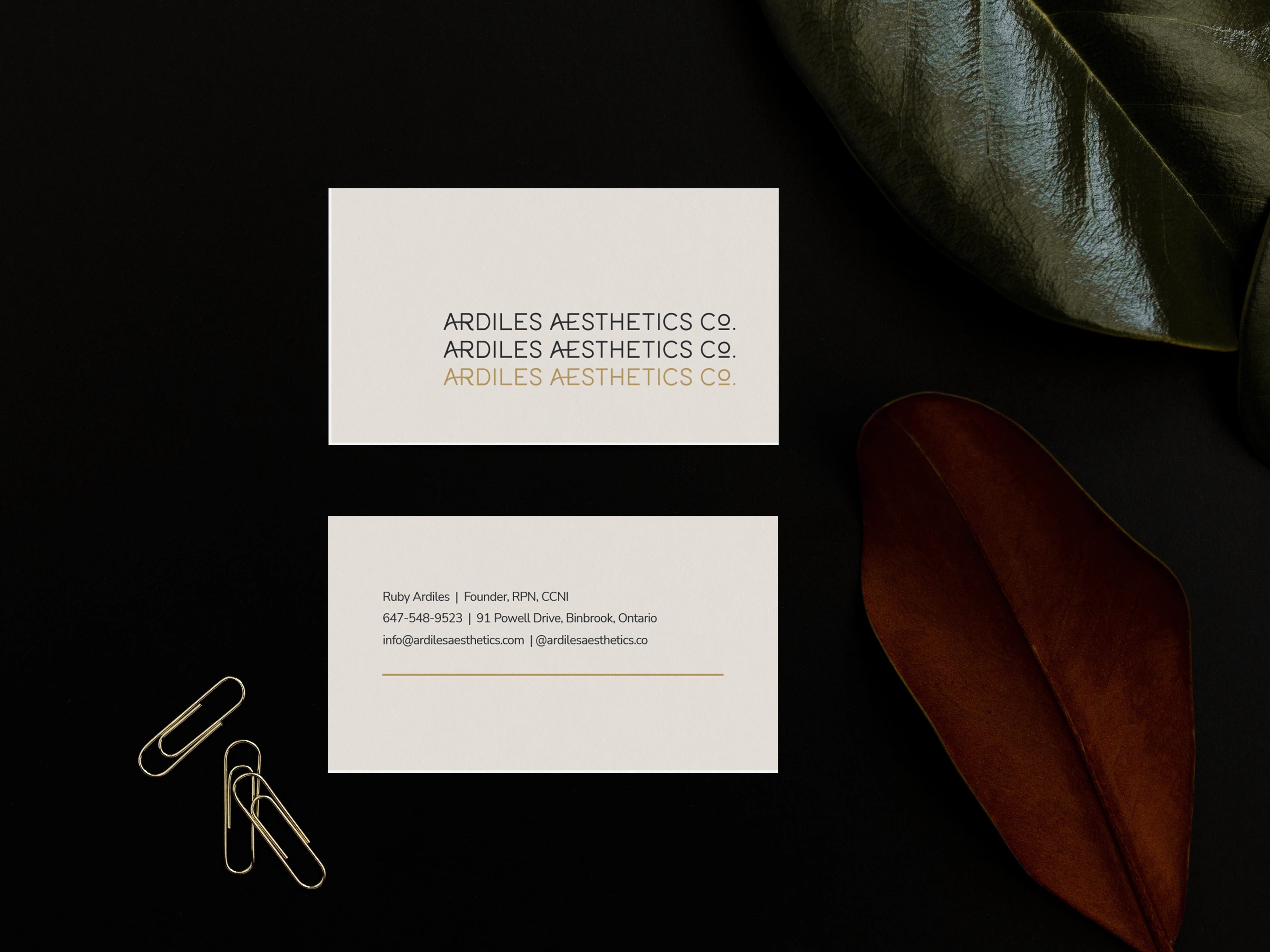 Business Cards for Ardiles Aesthetics Co.