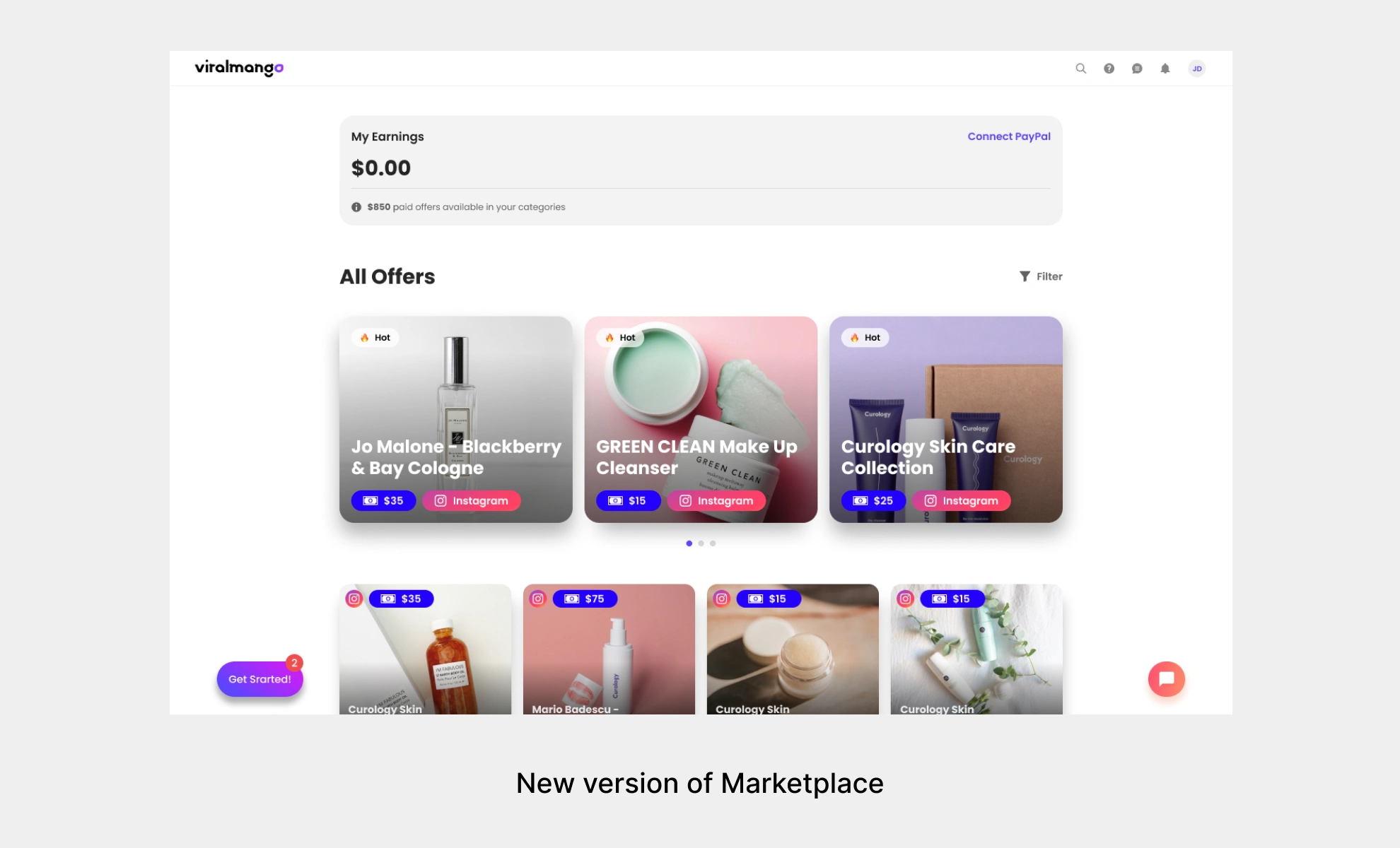 Marketplace design change log