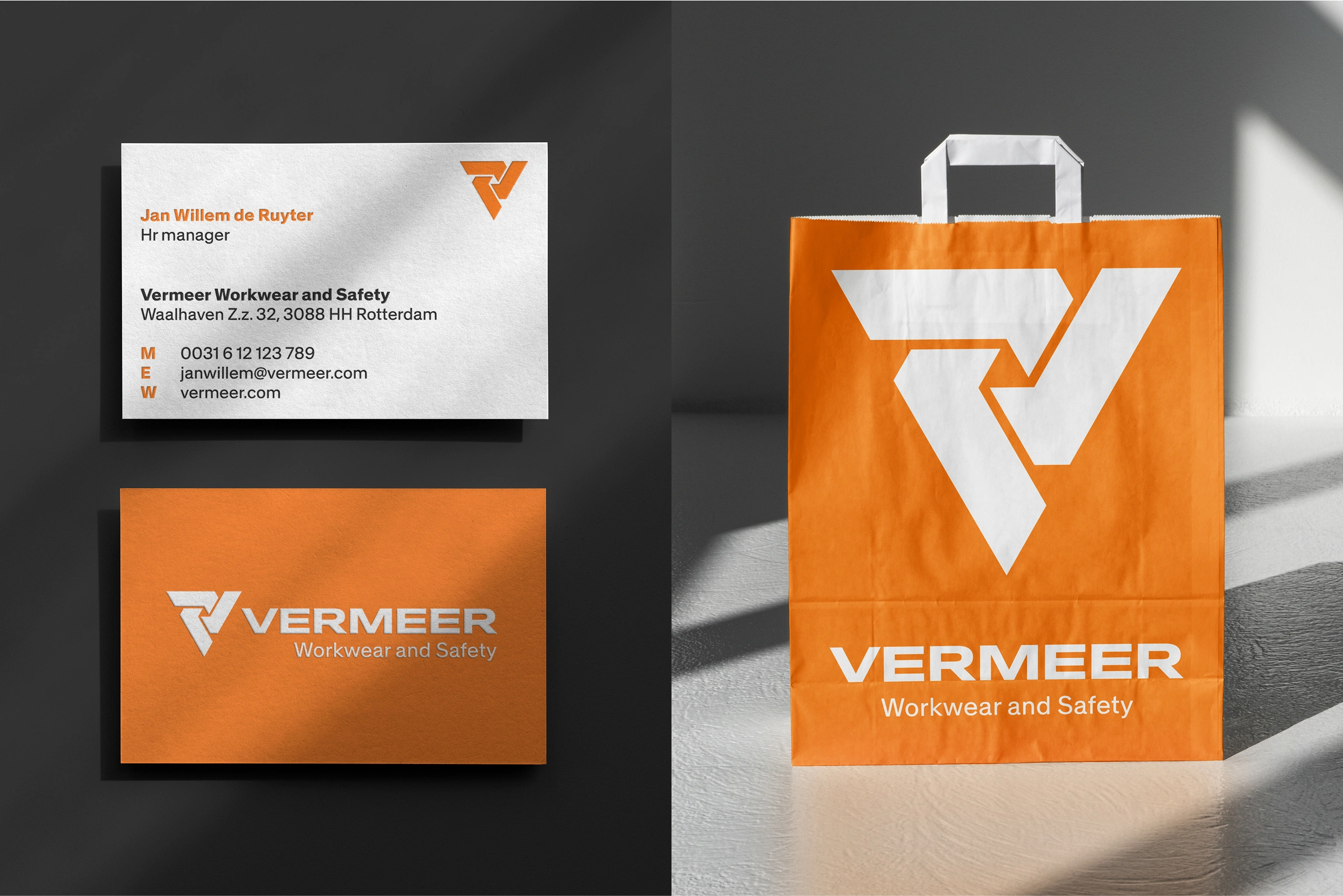 Business cards and shopping bag