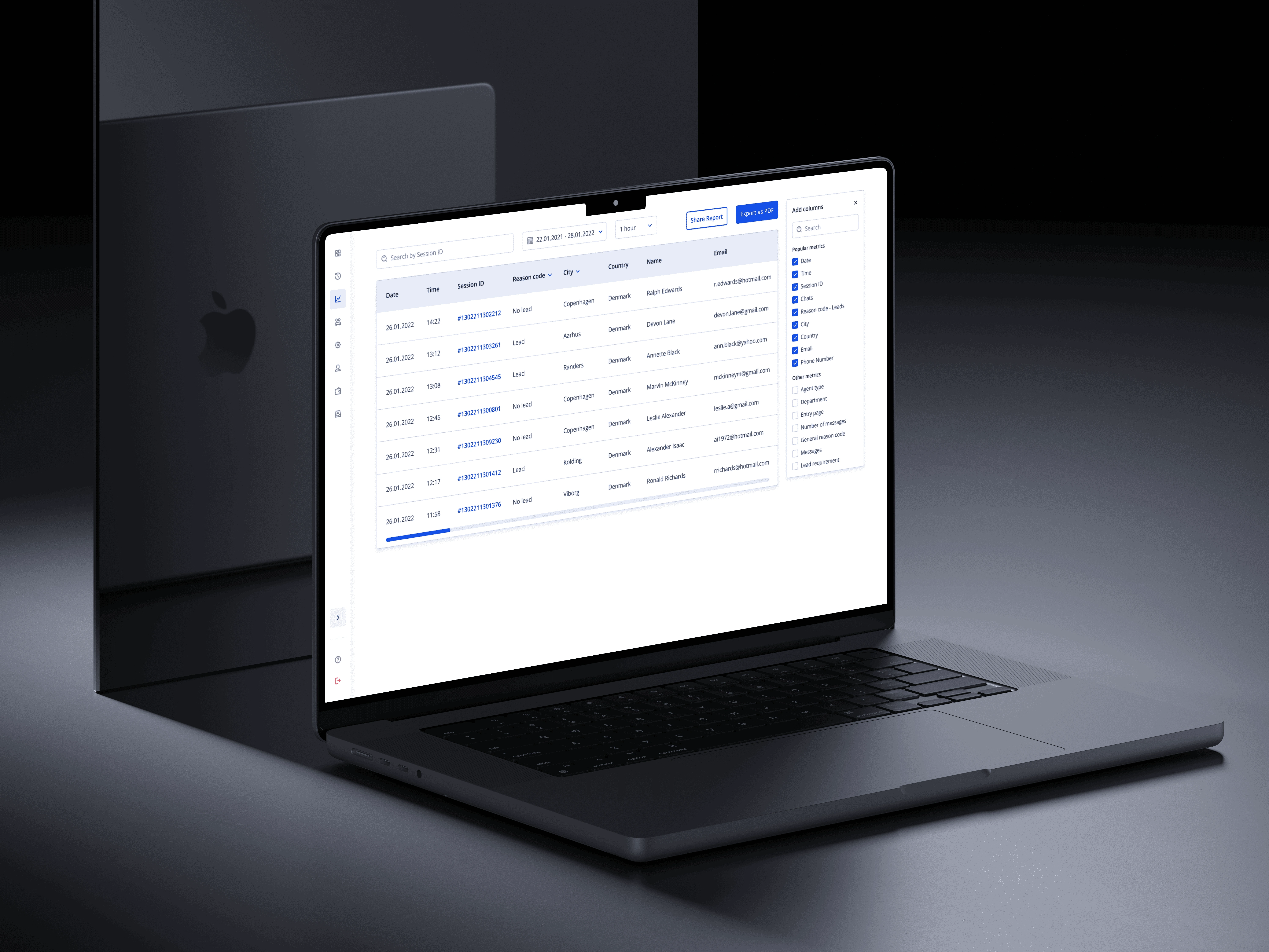 Chat statistics afer