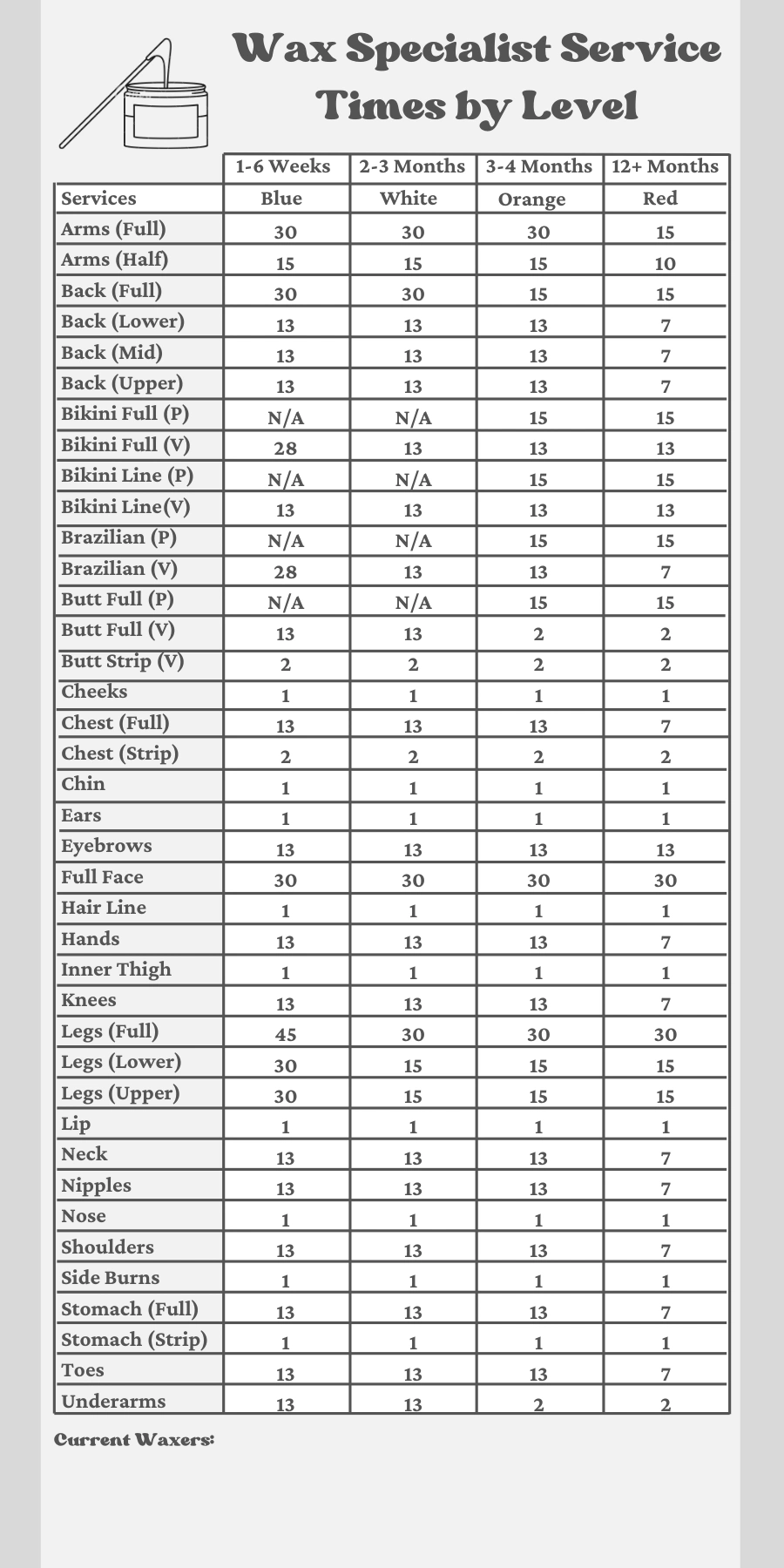 Black and White Timesheet for BOH 