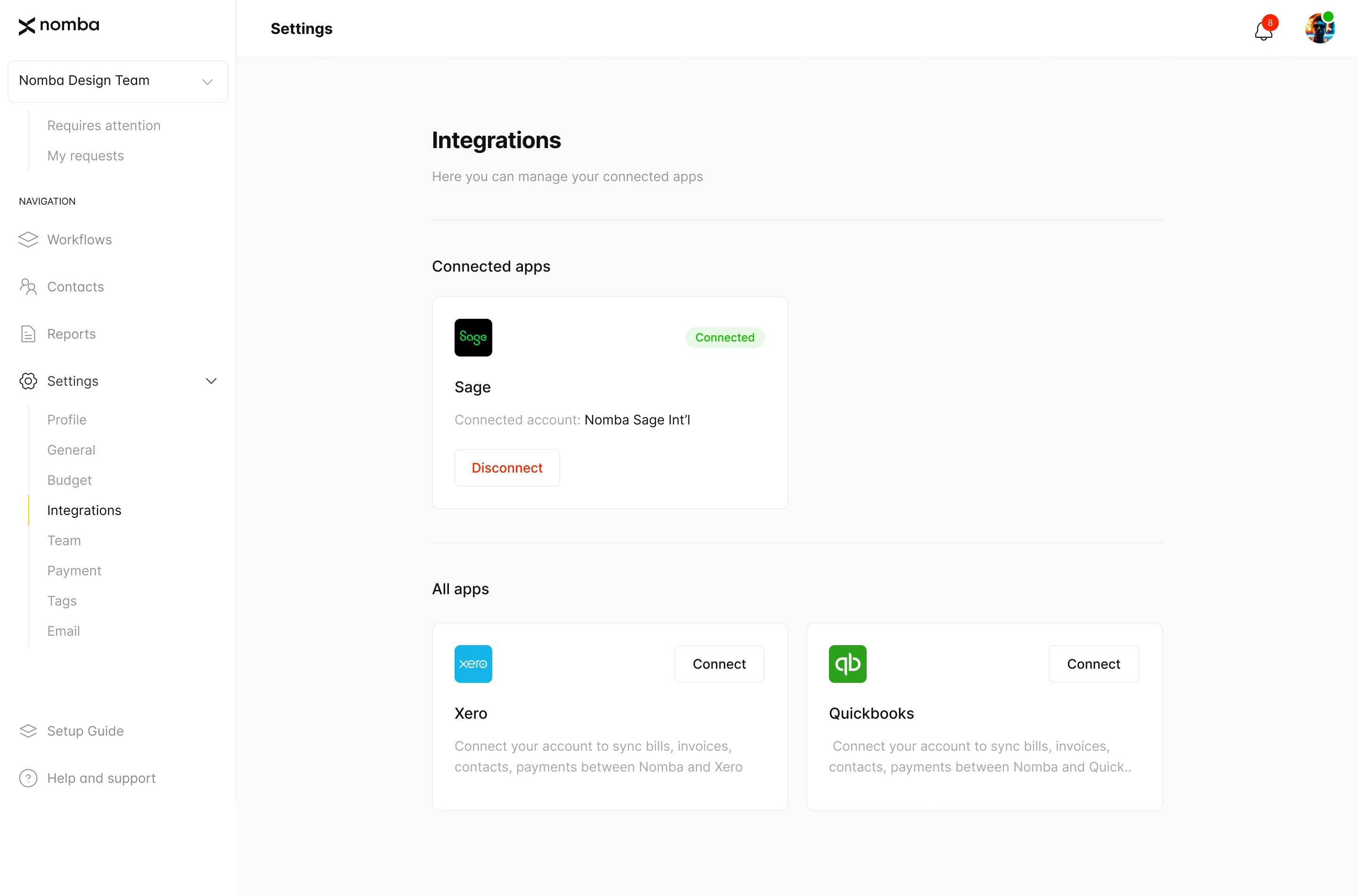 Accounting Software Integrations - Connected apps