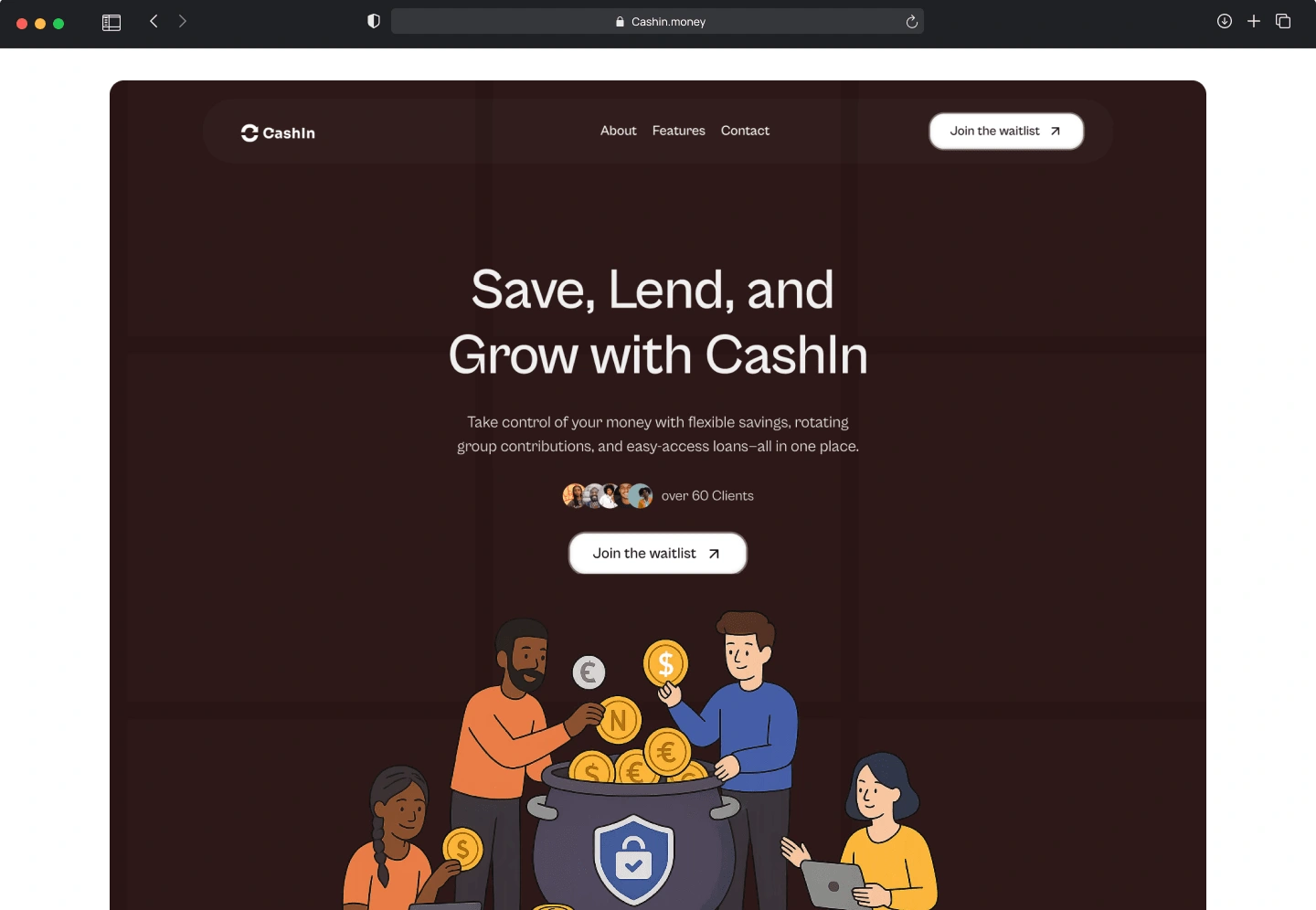 Cashin homepage