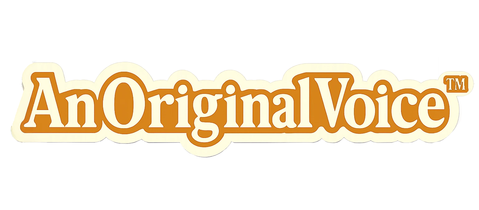 alt text: A vibrant sticker reading 'An Original Voice™' 