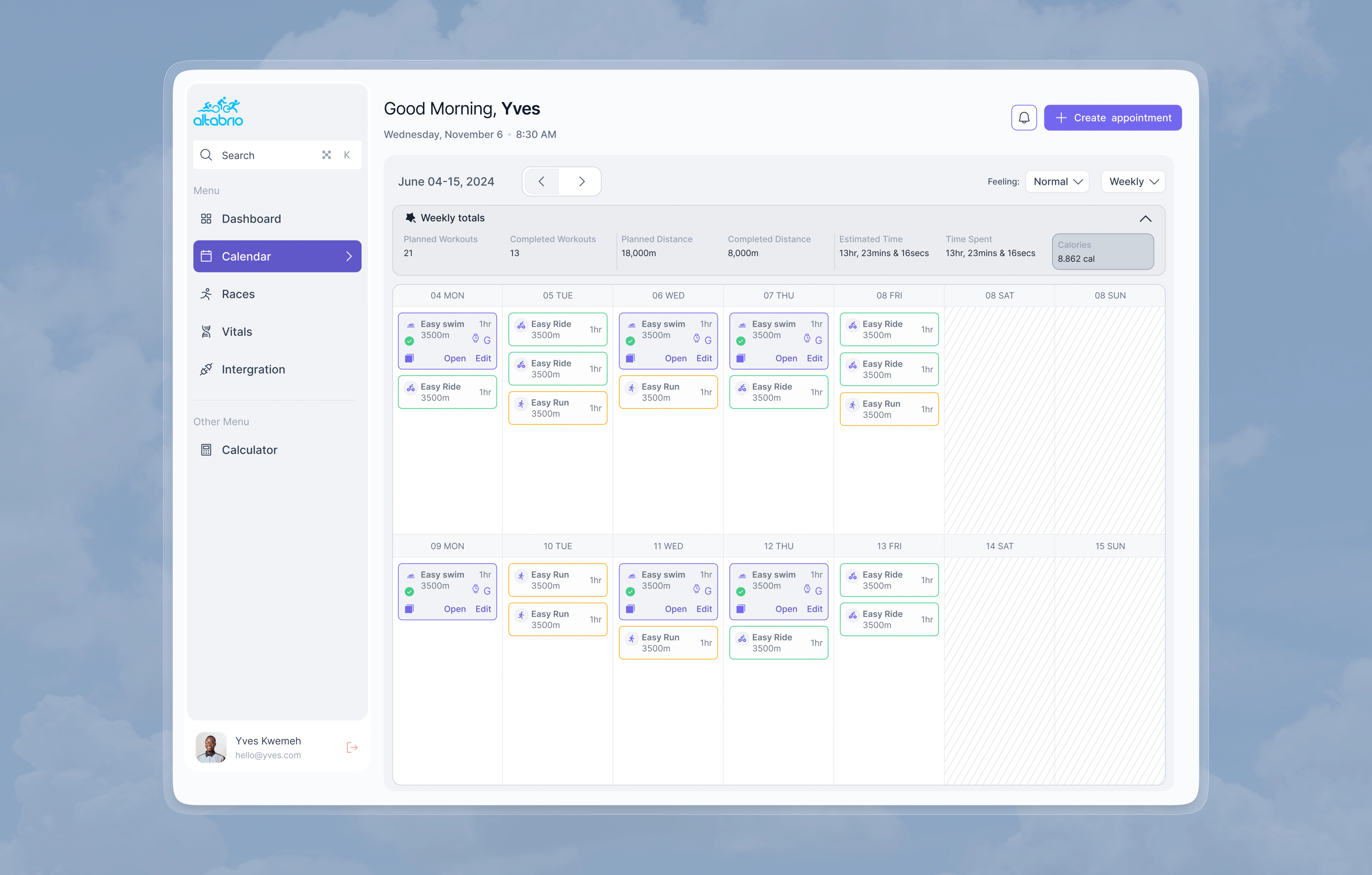 Dashboard - Calendar