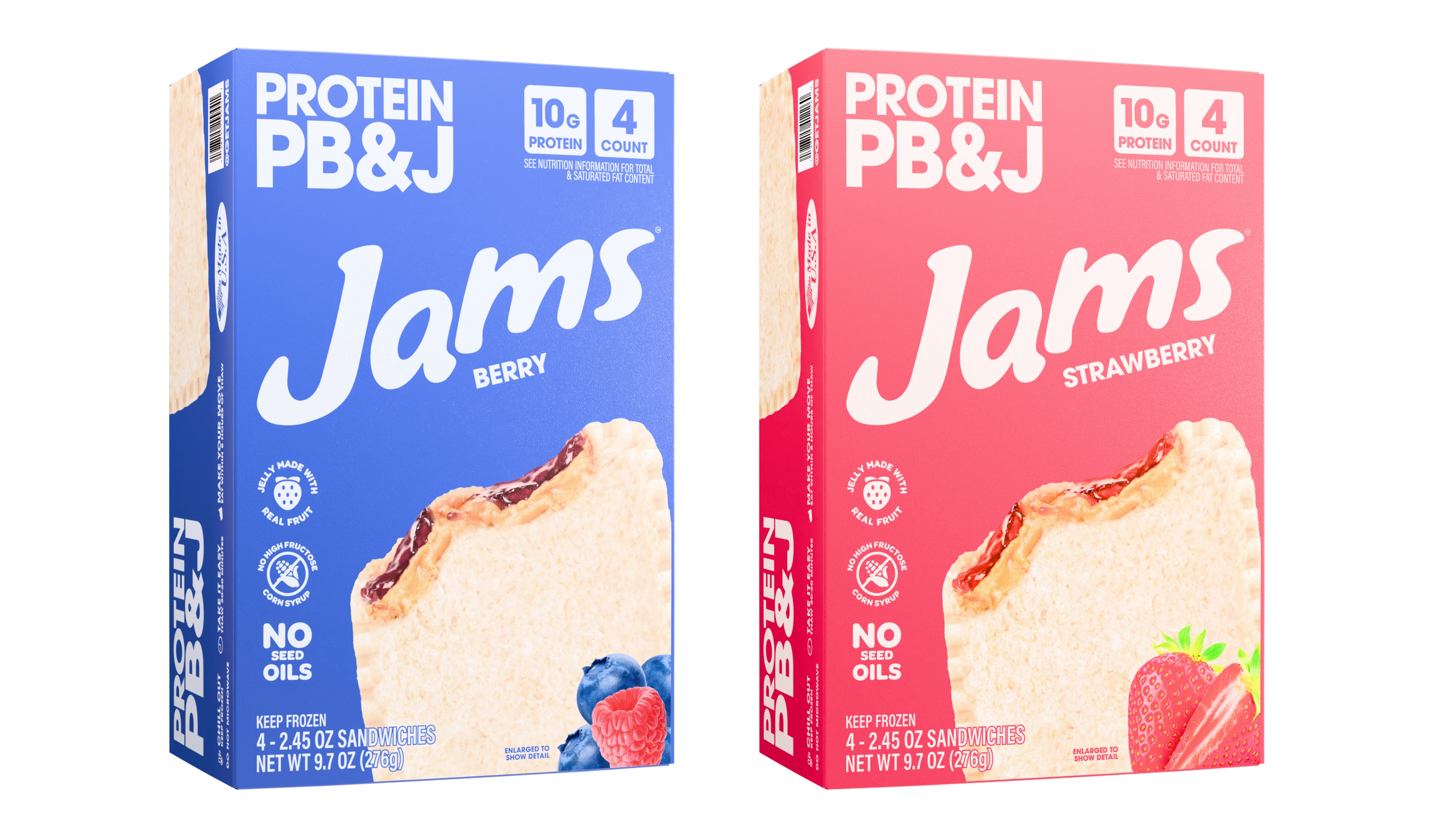 JAMS Berry and Strawberry PB&J boxes rendered in Blender
