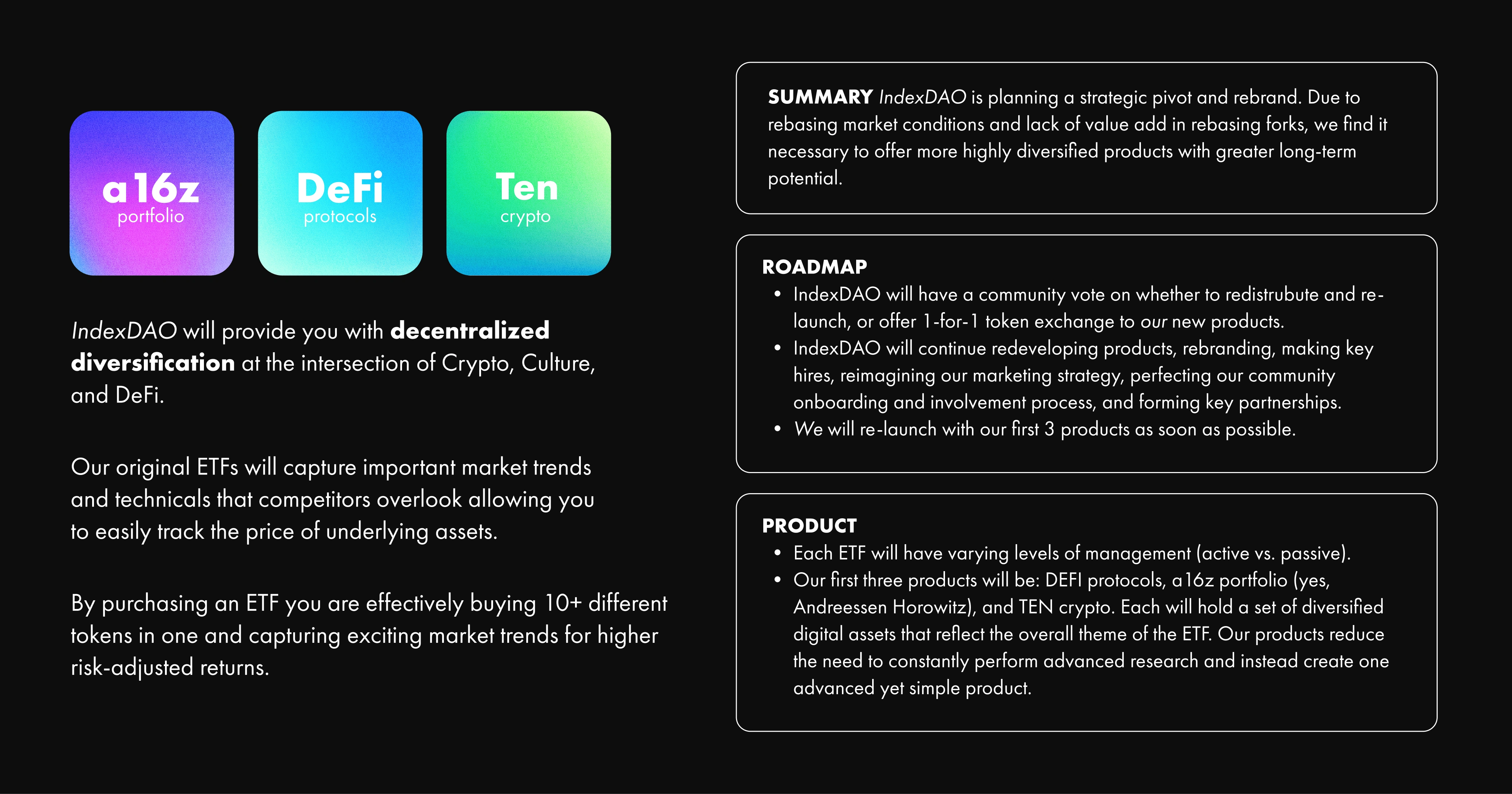 Explanation of products (designer and strategy lead)