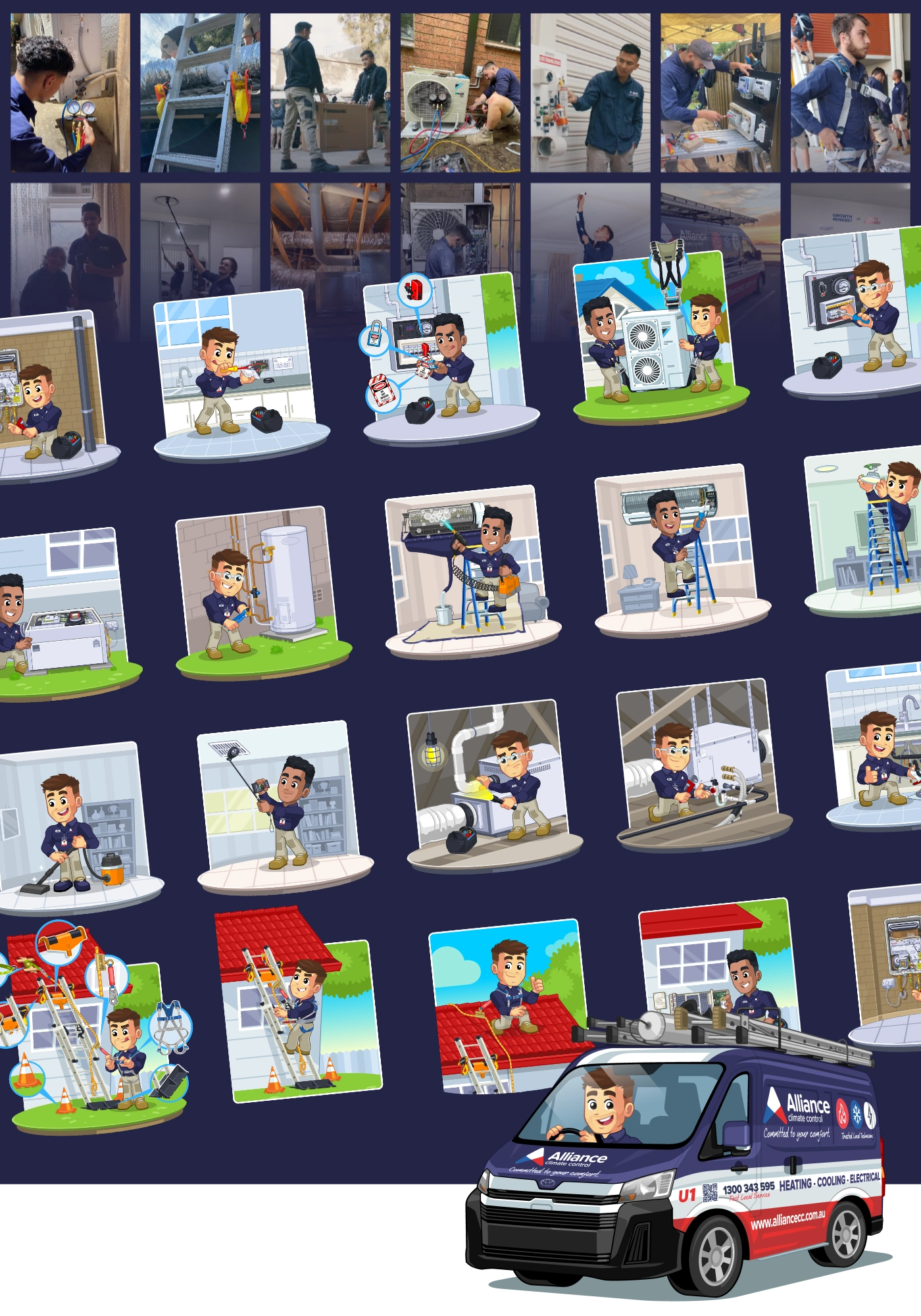 Safety training campaign illustrations