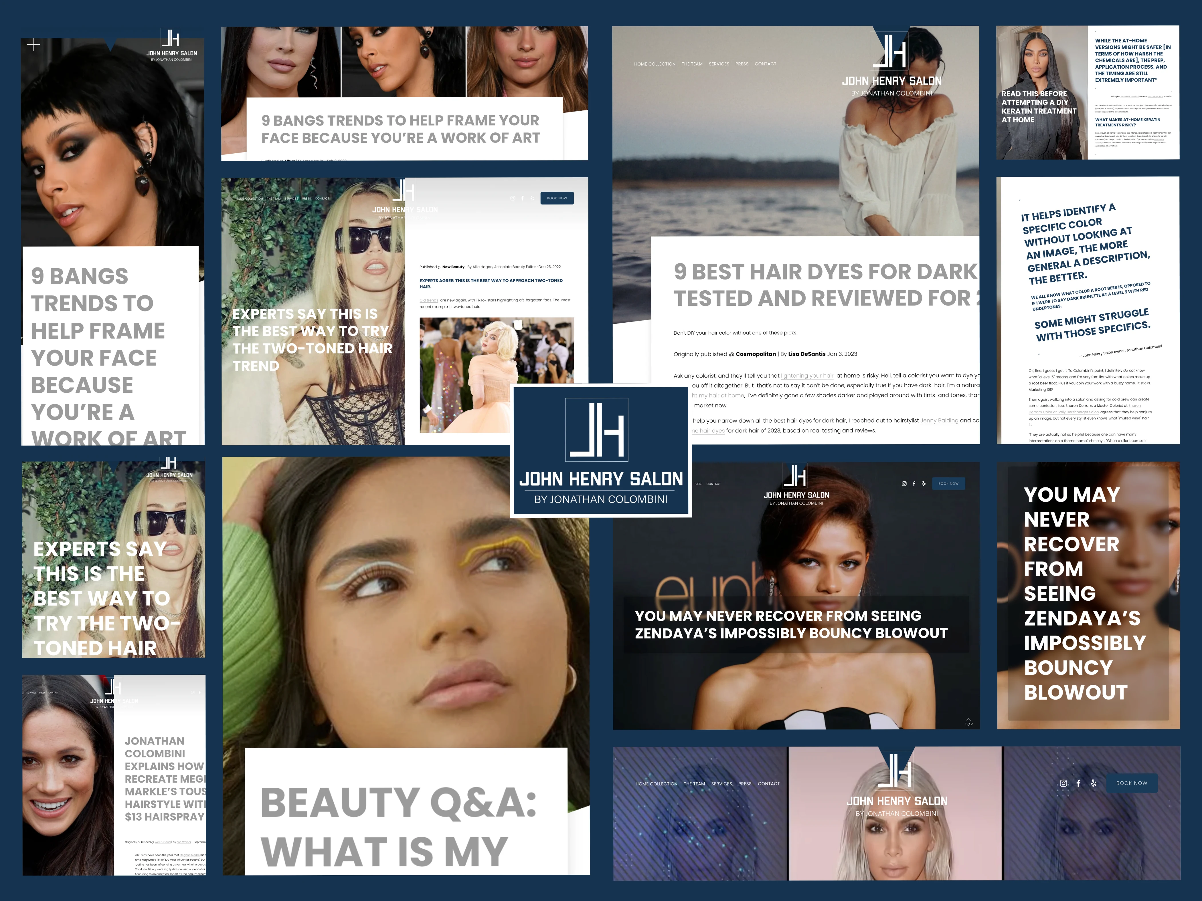 A range of customized blog header styles and layouts across devices