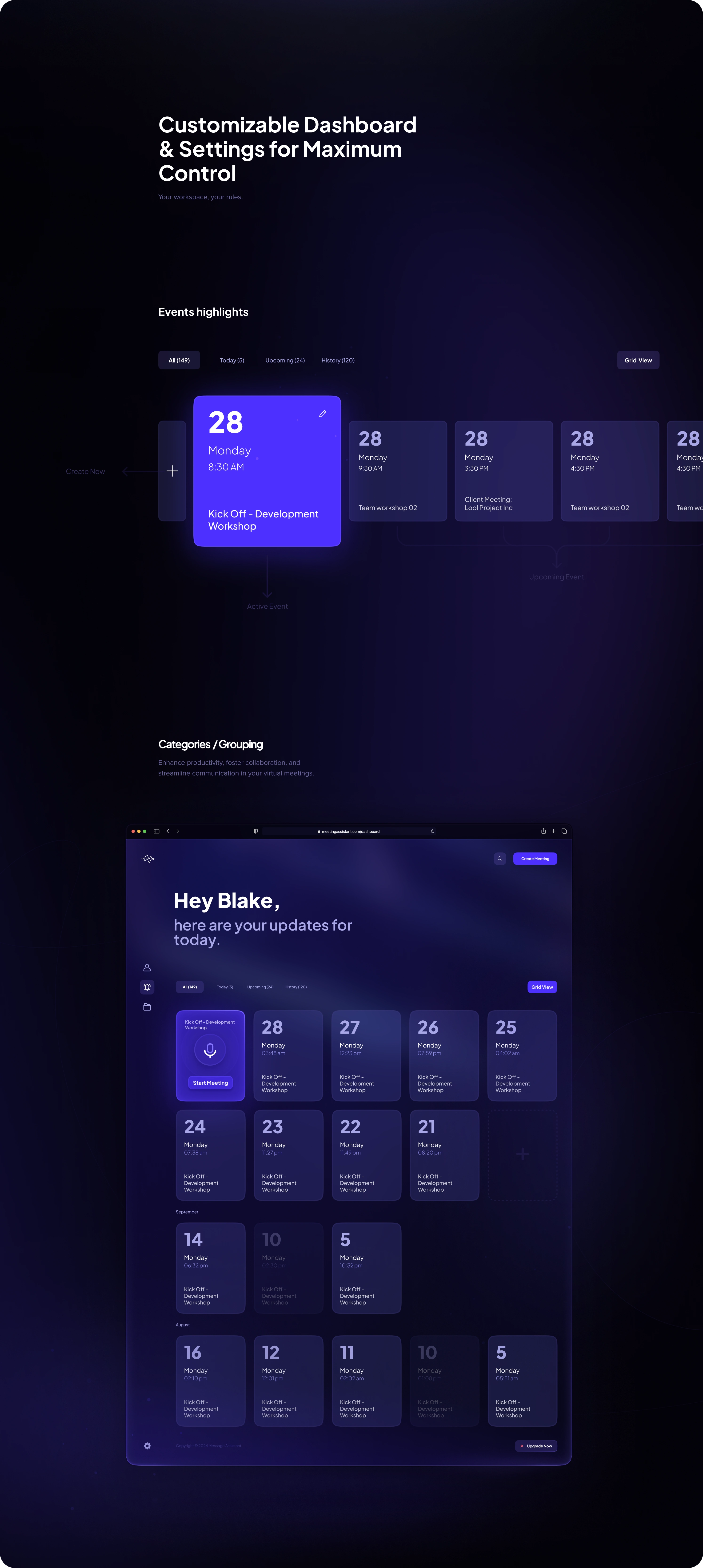 AI Meeting Assistant Platform Interface