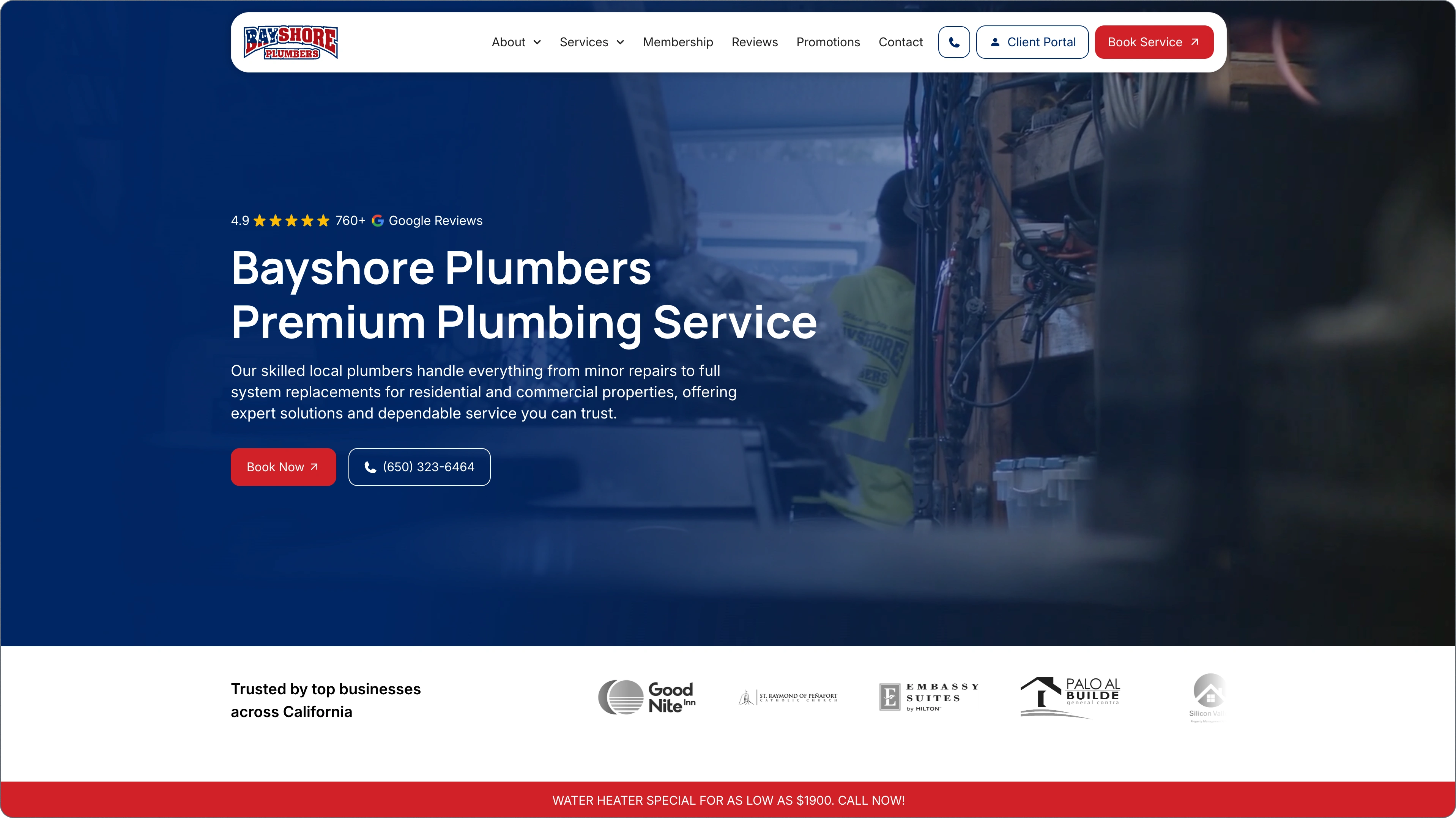 New Bayshore Plumbers Website: Build for Conversion