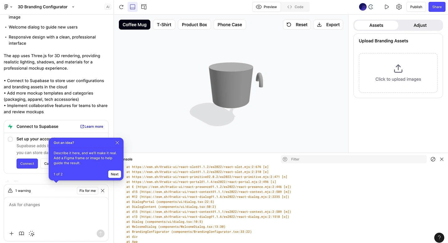 One of the first versions in Figma Make