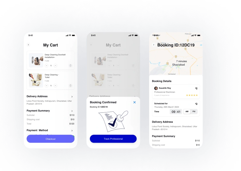 Checkout Screens
