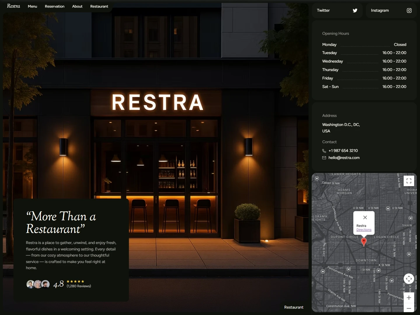Restaurant Page