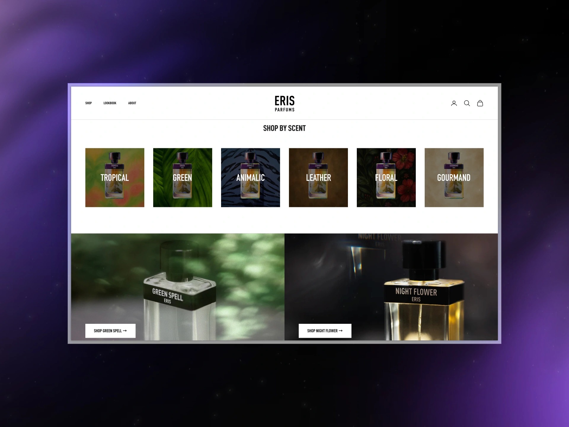 ERIS Parfums Shop by Scent navigation