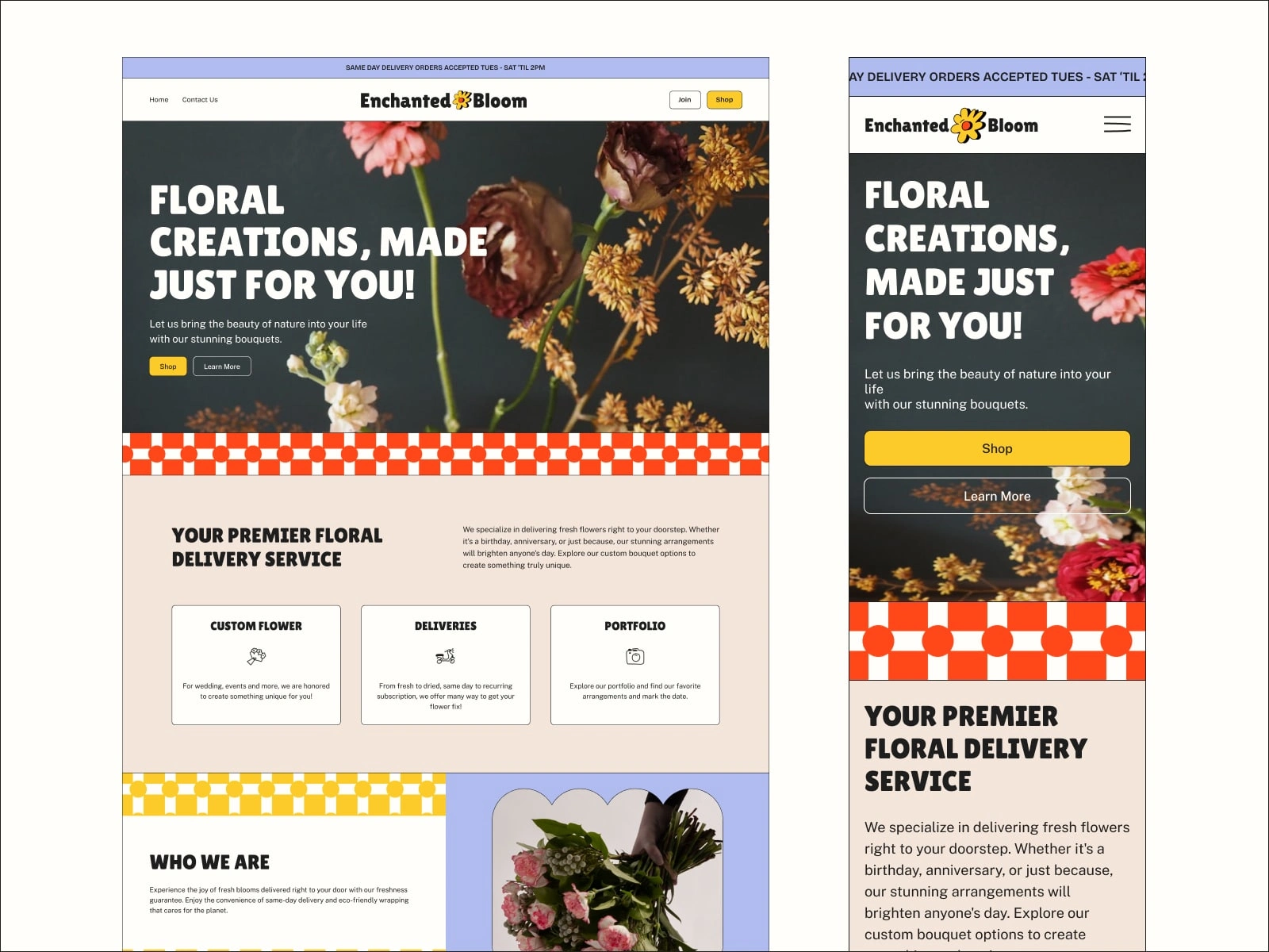 Desktop & Mobile Landing Page Design
