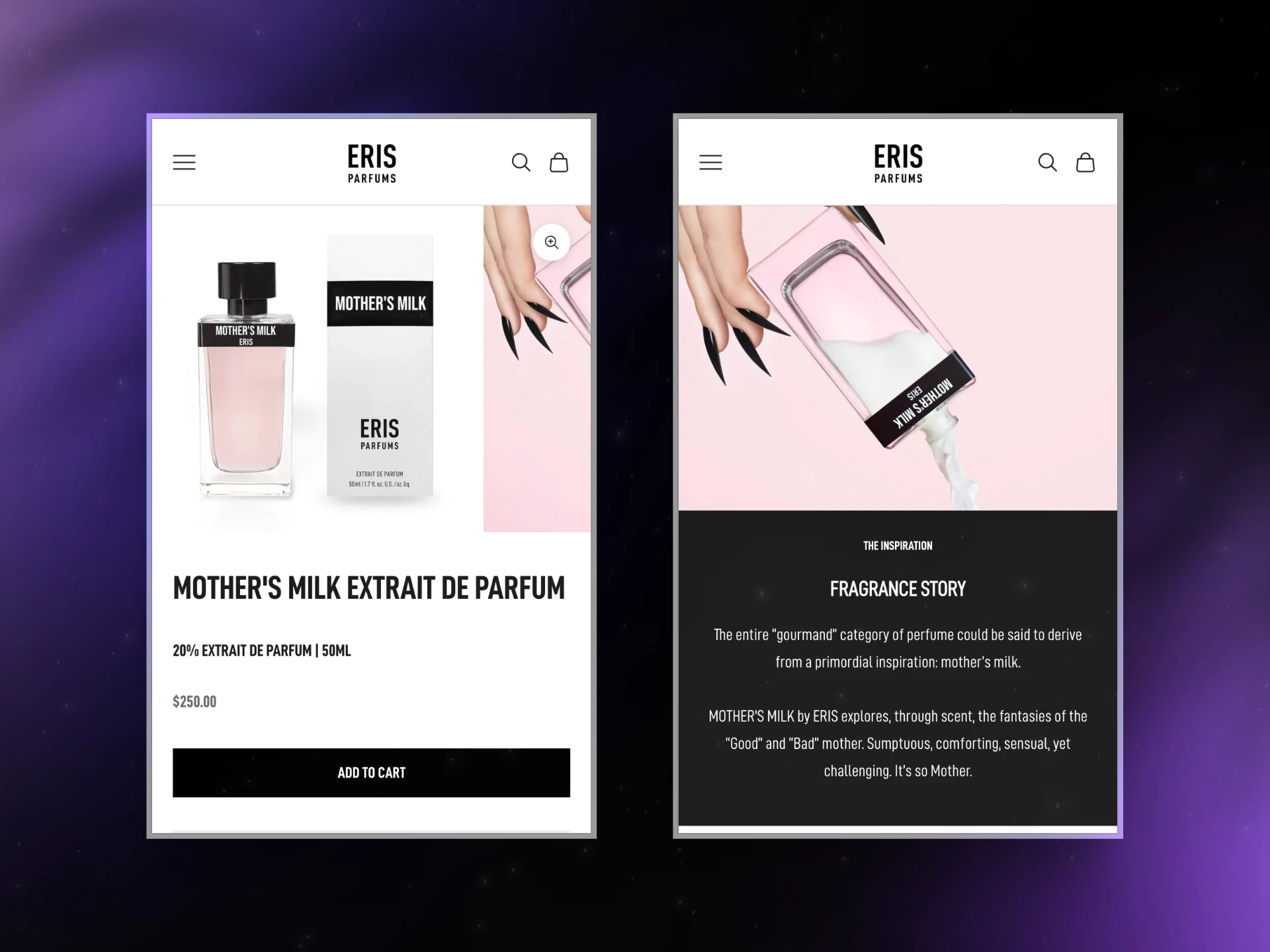 ERIS Parfums Mother's Milk PDP on mobile