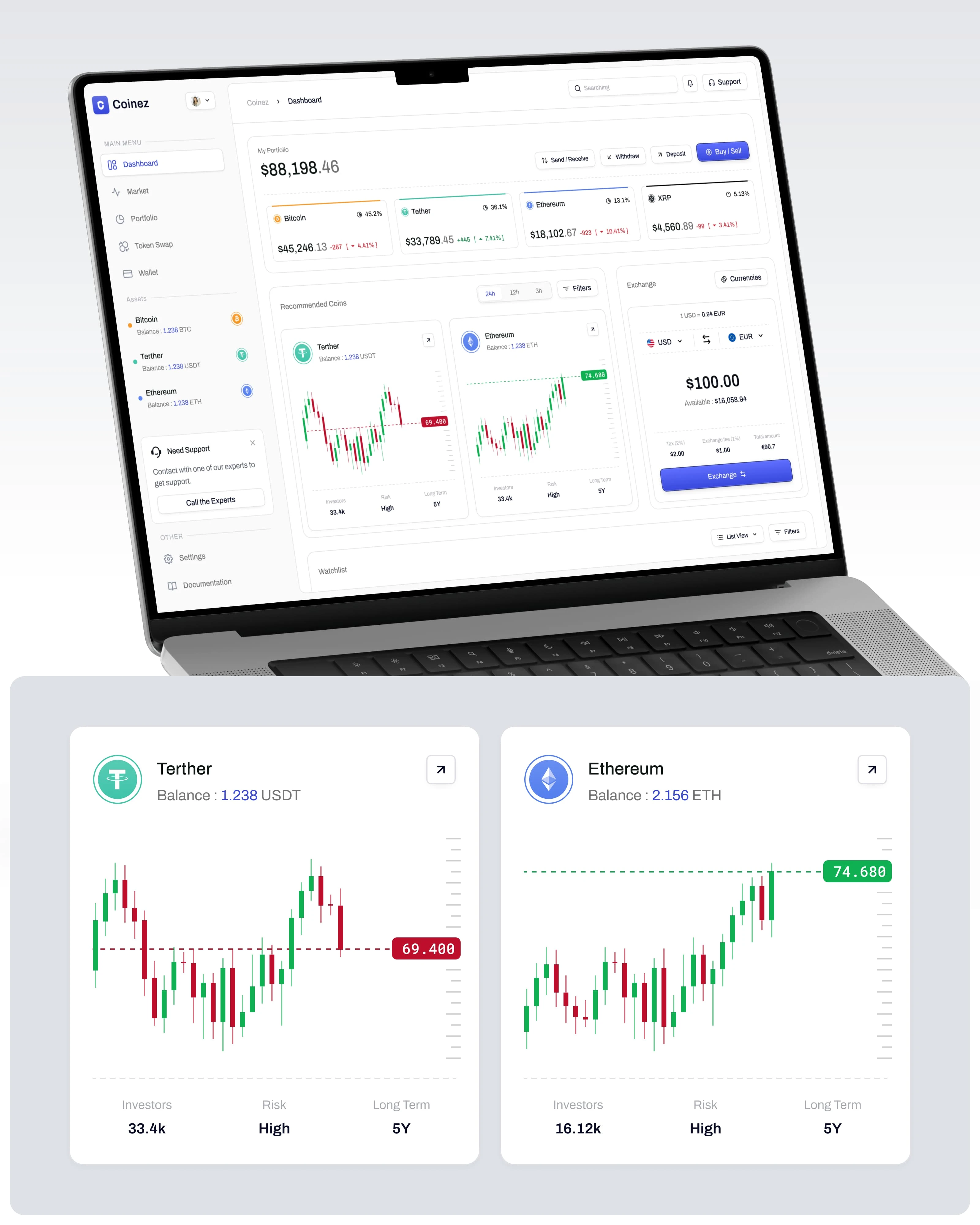 Coinez - Dashboard & /.Widget 
