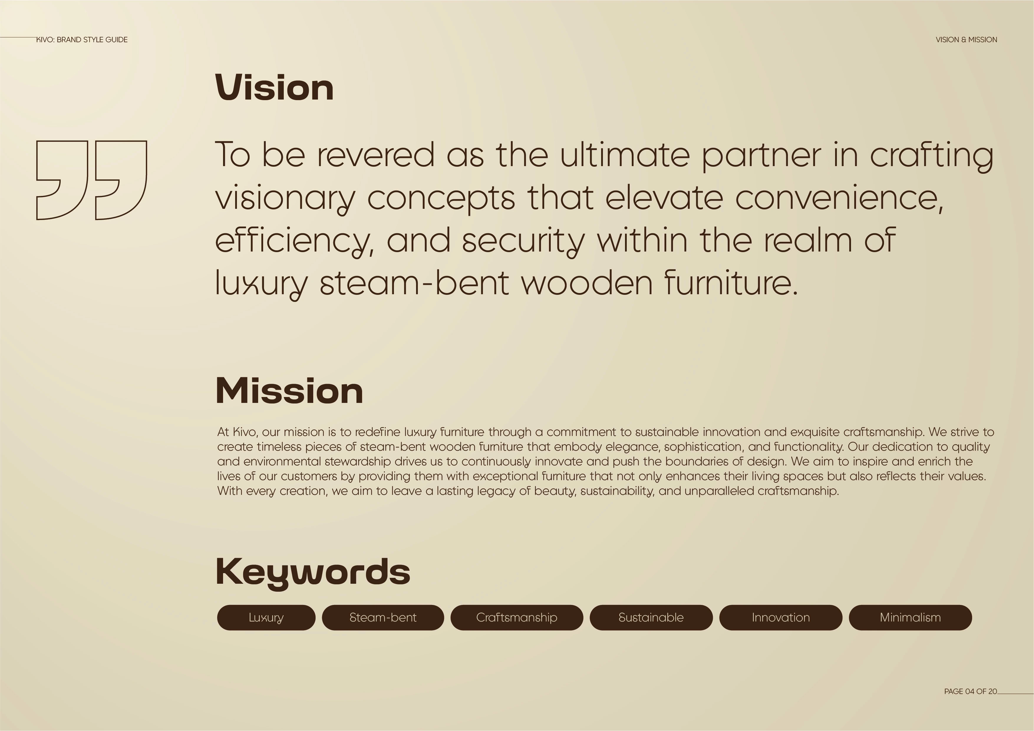 Vision and Mission of the brand
