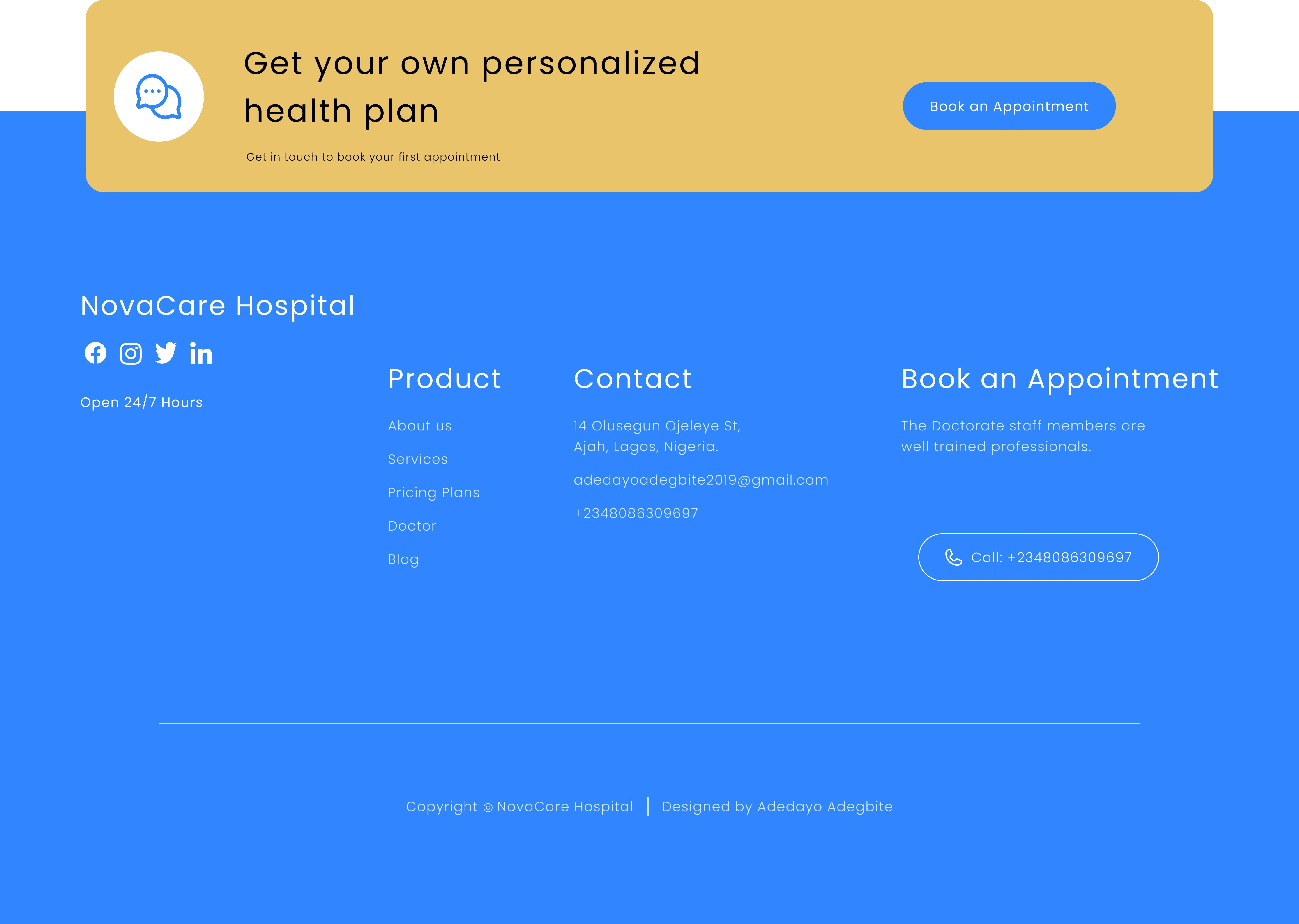 SIMPLE FOOTER SECTION OF THE WEBSITE