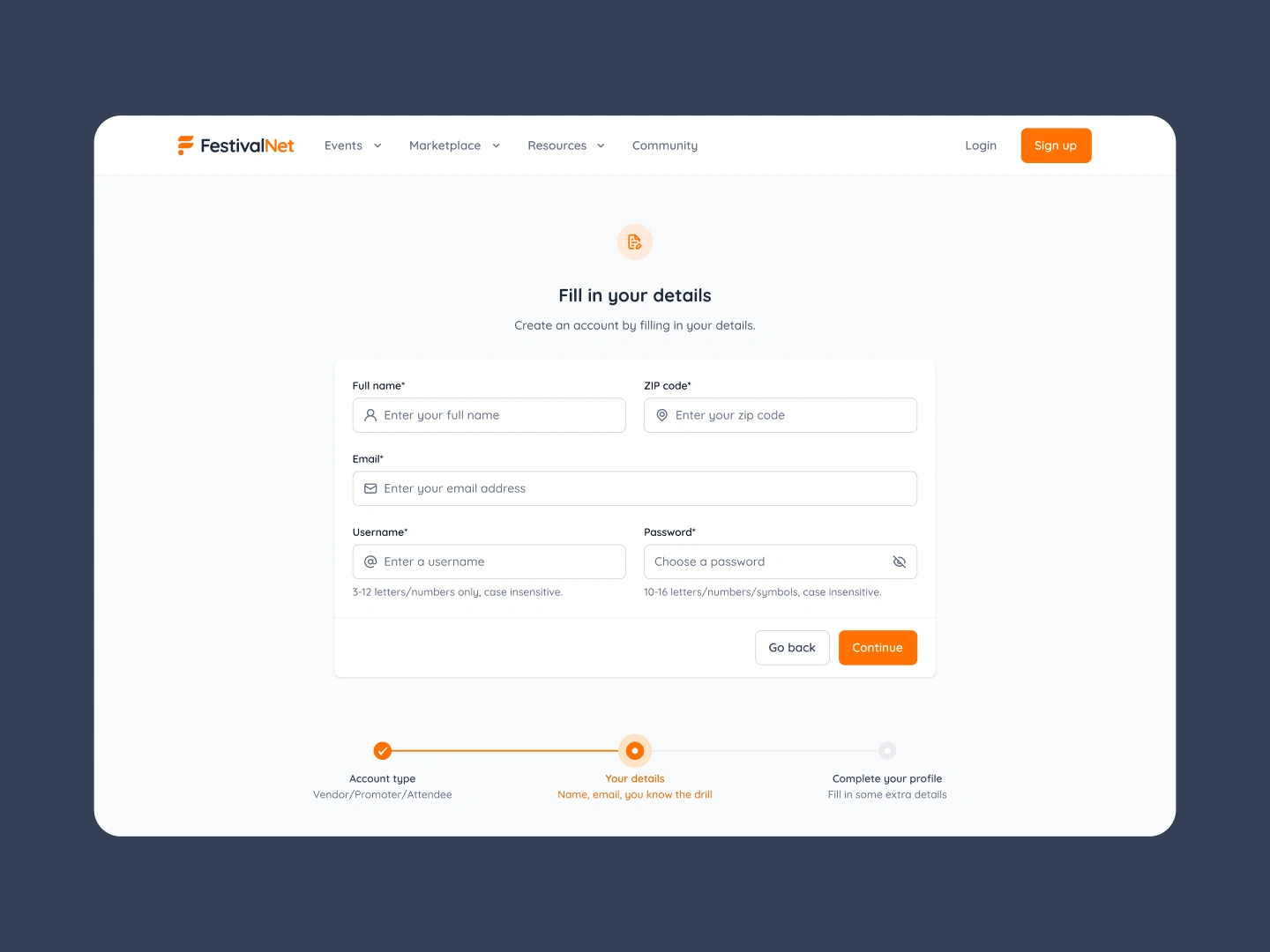 Multi-persona registration