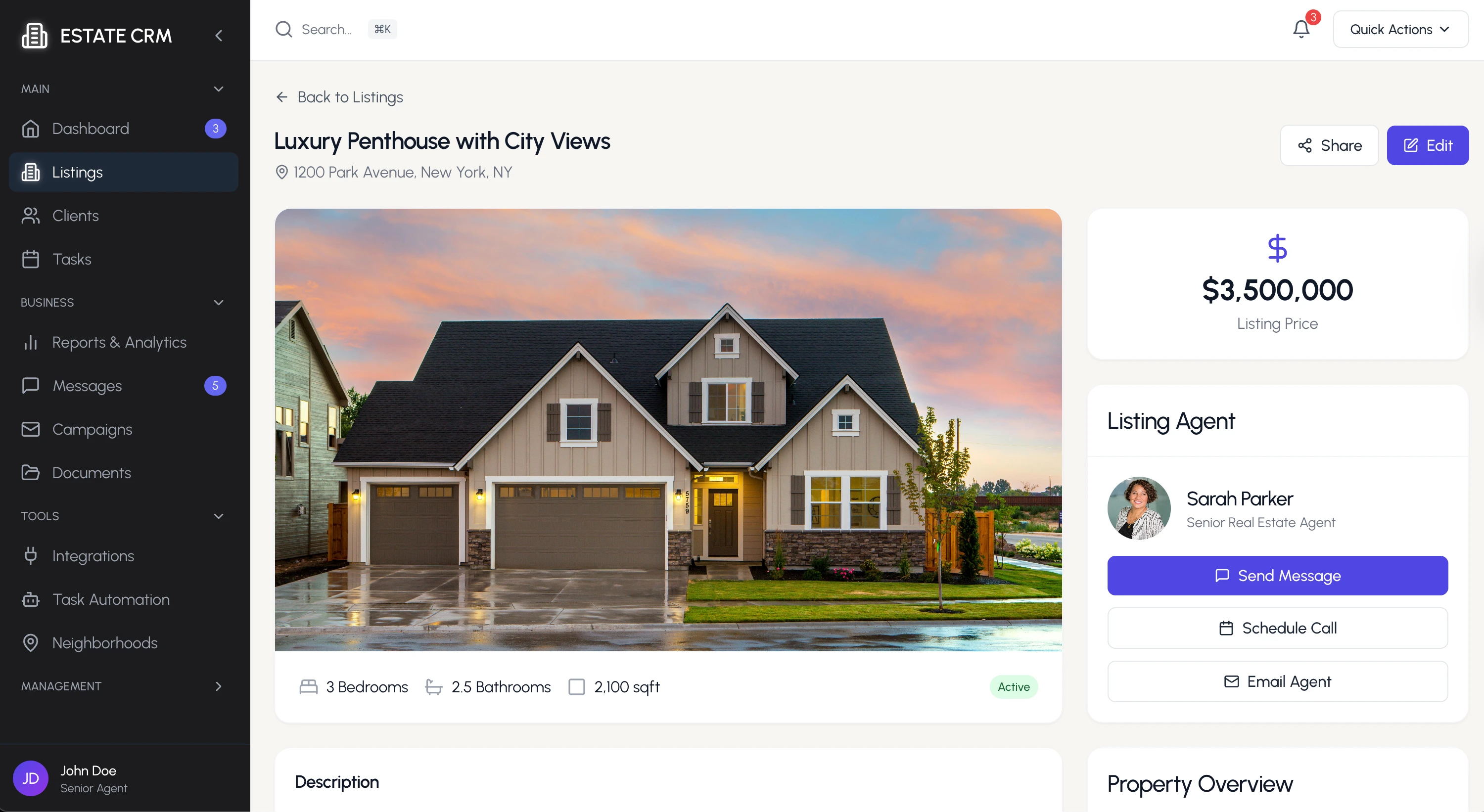 Listing Details Page