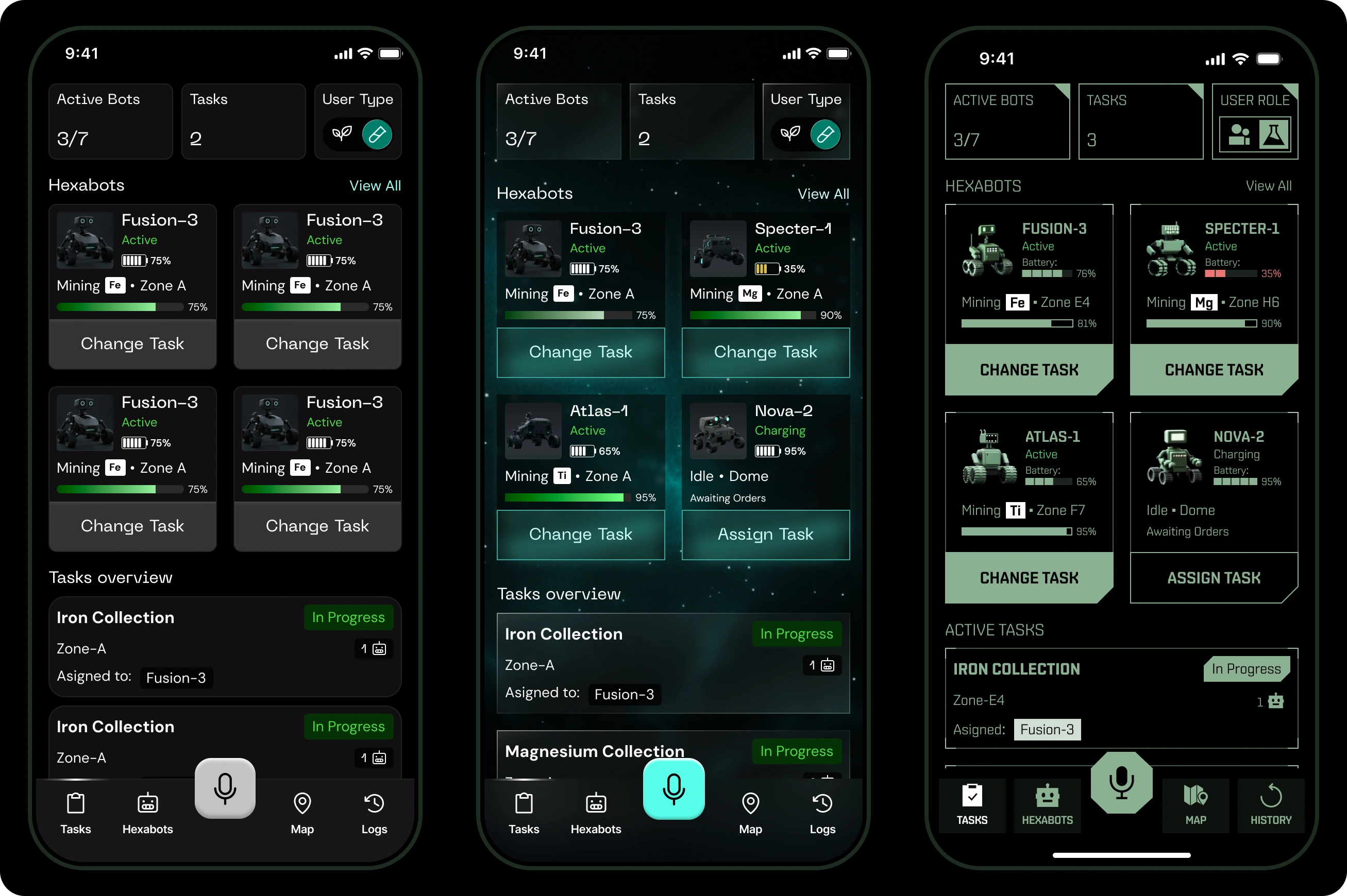 Early visual explorations testing contrast, depth, and usability under lunar conditions.