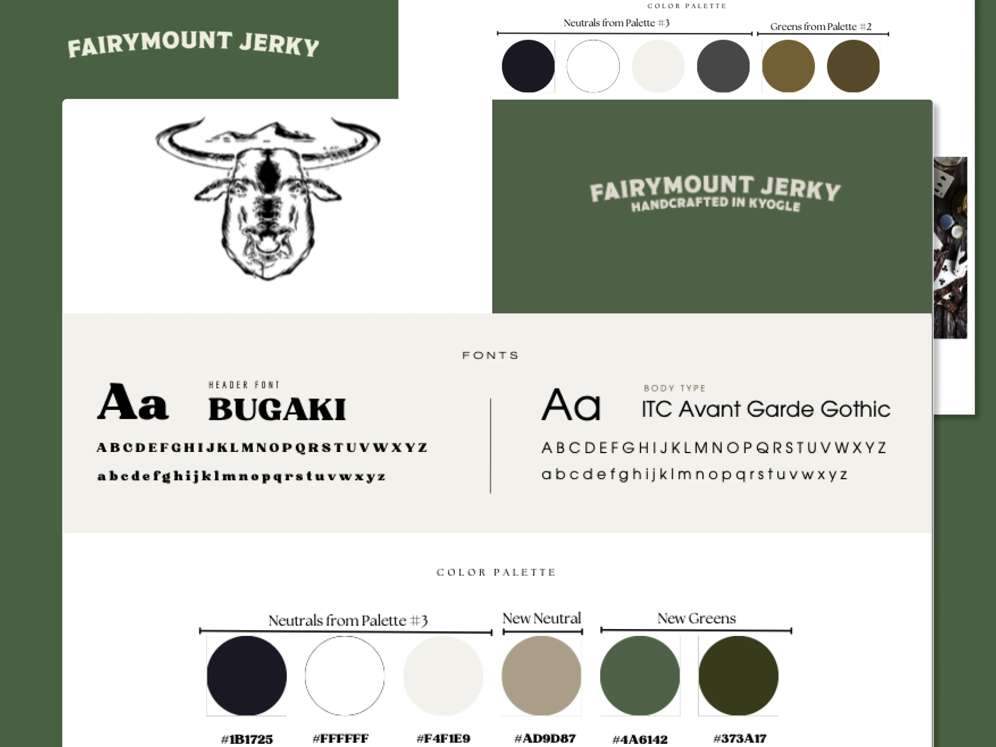 An example of a moodboard created for Fairymount Jerky