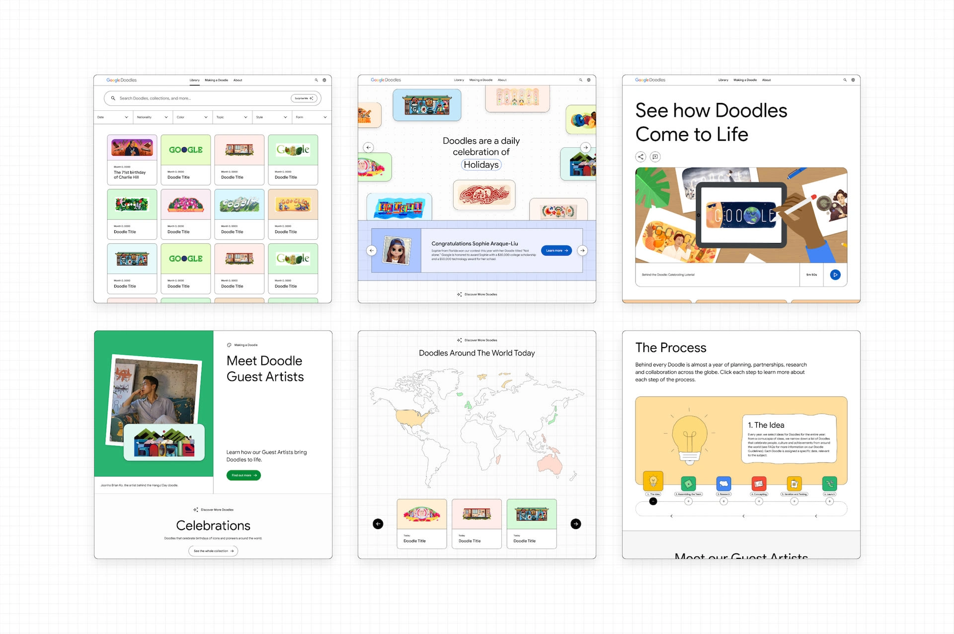 Library, Home, and Process pages.
