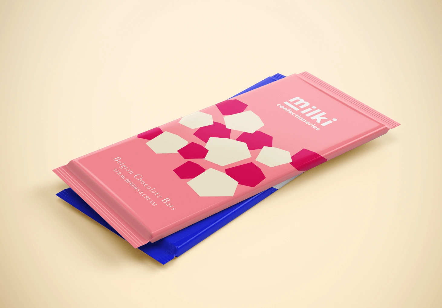 Fig. 3 Strawberries & Cream Chocolate Packaging (Cream Background)