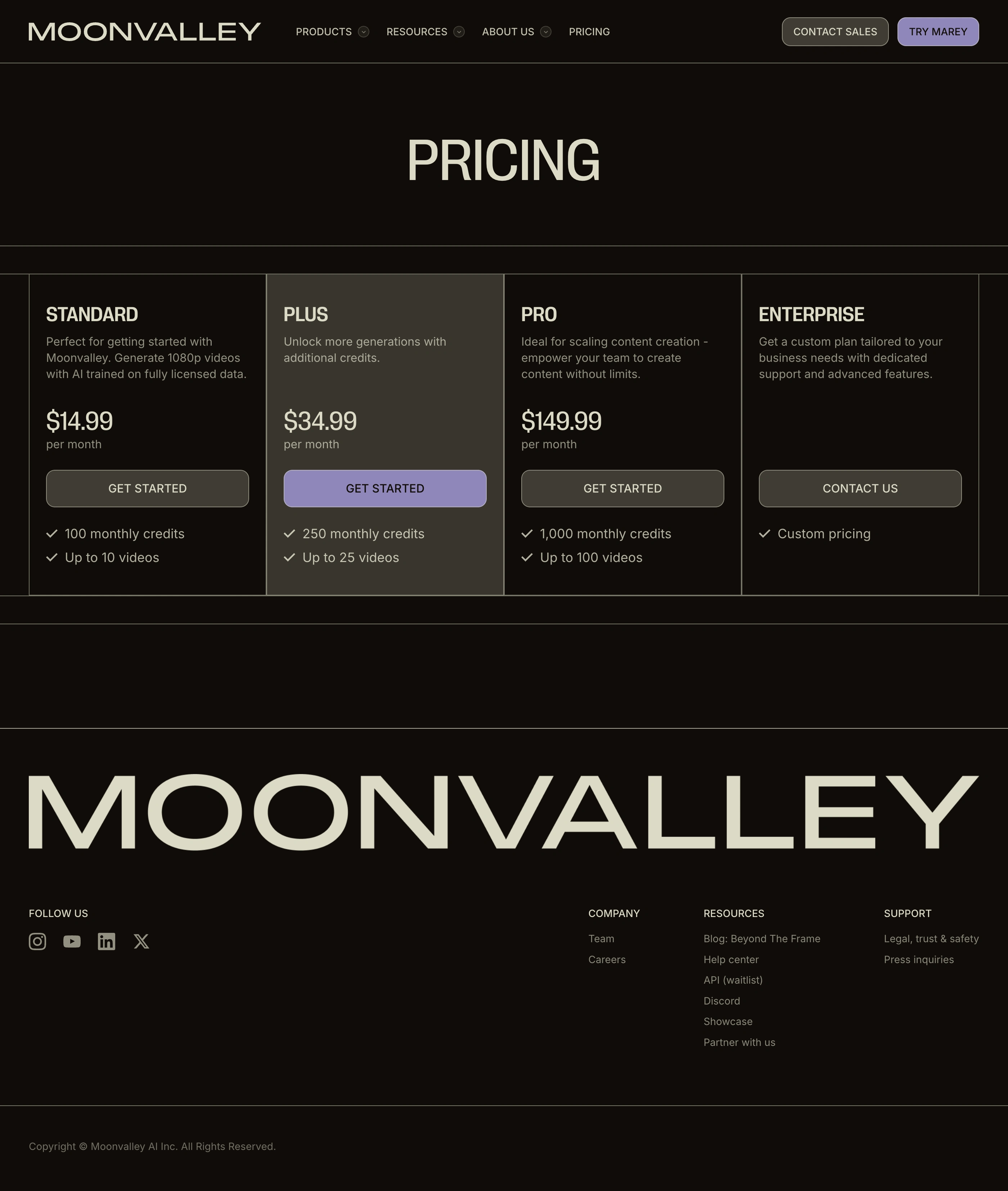 Pricing Page