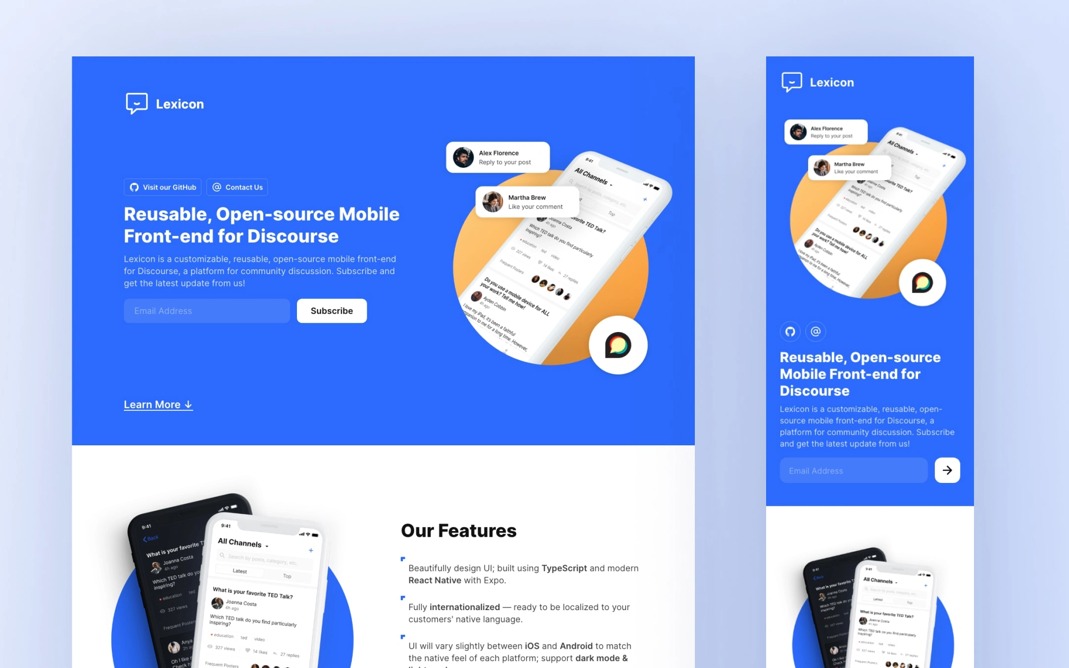 Lexicon Landing Page Design