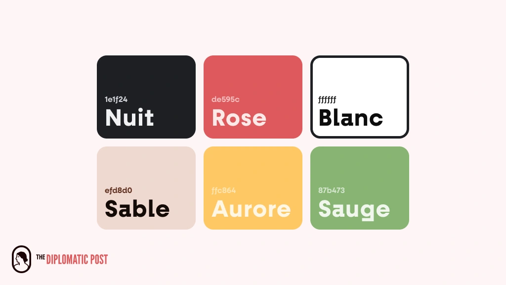 The colour palette of The Diplomatic Post