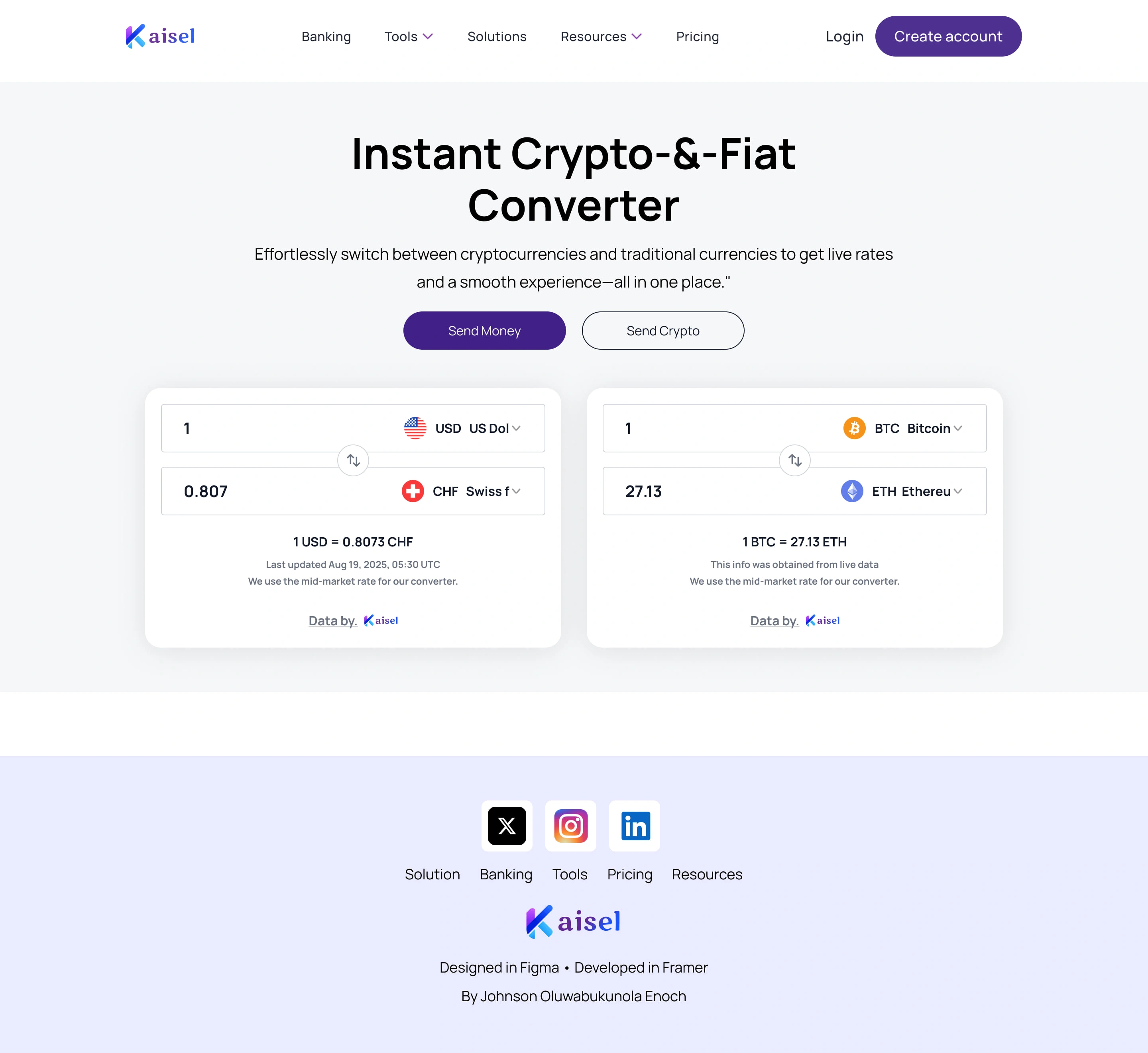 Converter Page + Footer