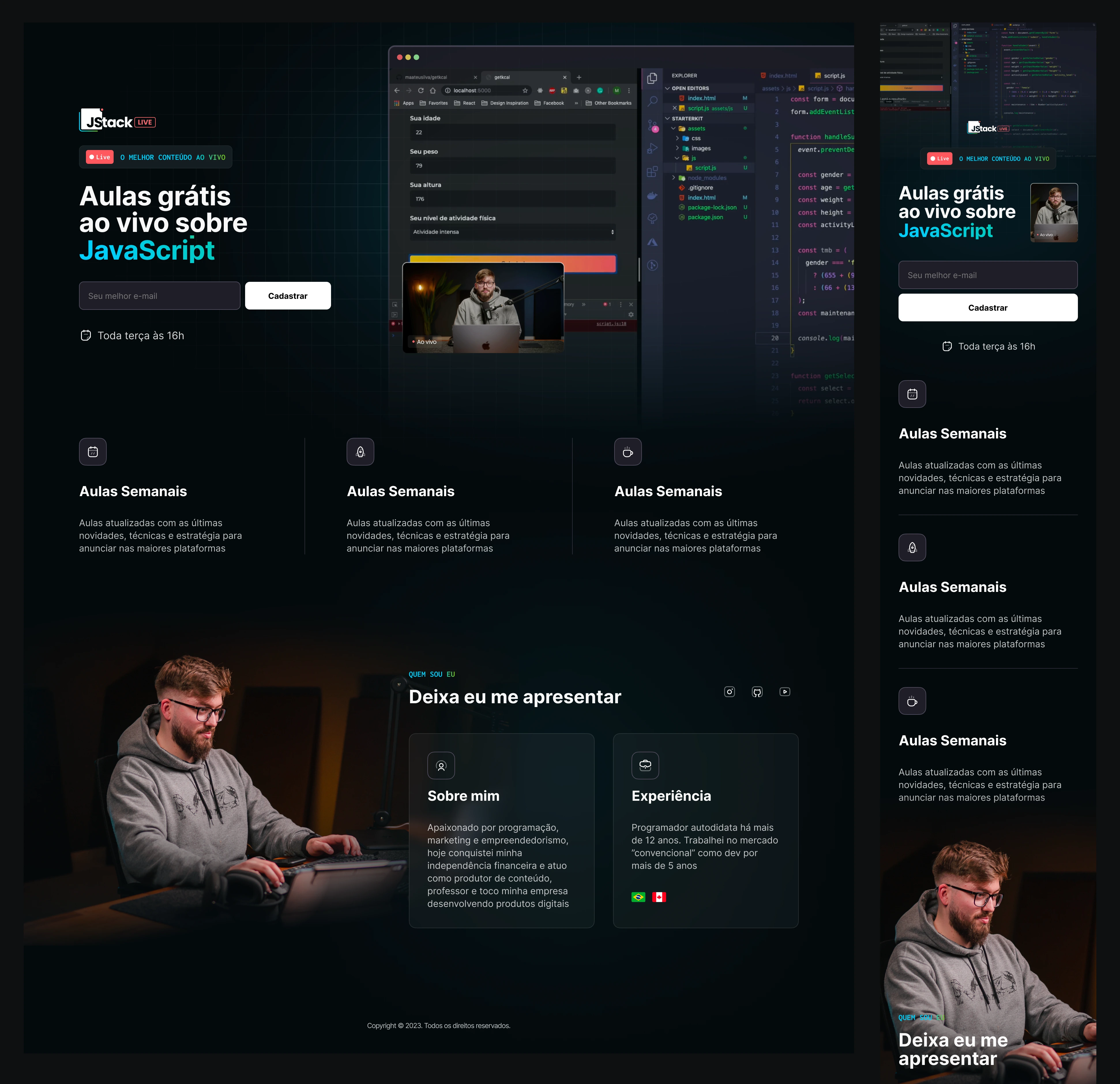 This is a version of the live sessions page that was discarded and never went live. The texts here are just placeholders.