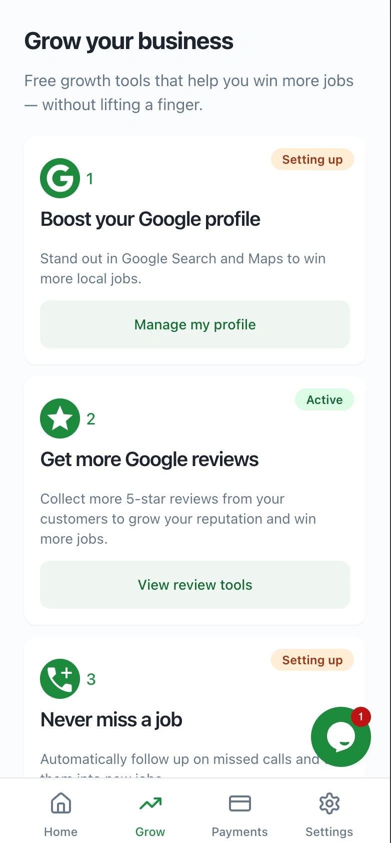 Jobly App | Grow Screen